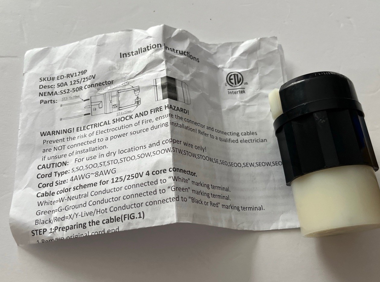 Epicord 50A 125/250V NEMA SS2-50R Locking Female Connector*
