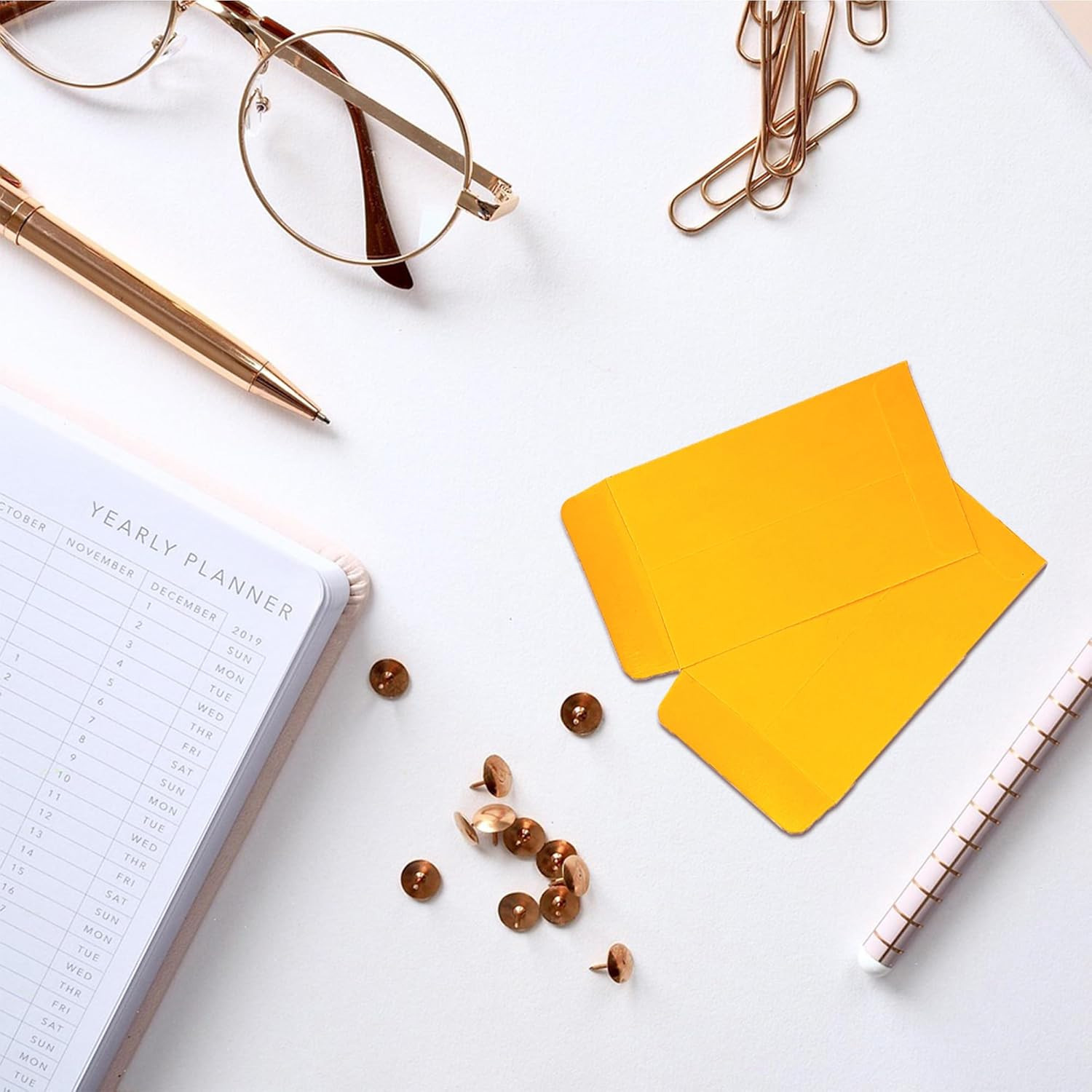 #1 300 Pcs Small Coin Envelopes 2.25″ x 3.5″ with Gummed Flap, Yellow Kraft Mini
