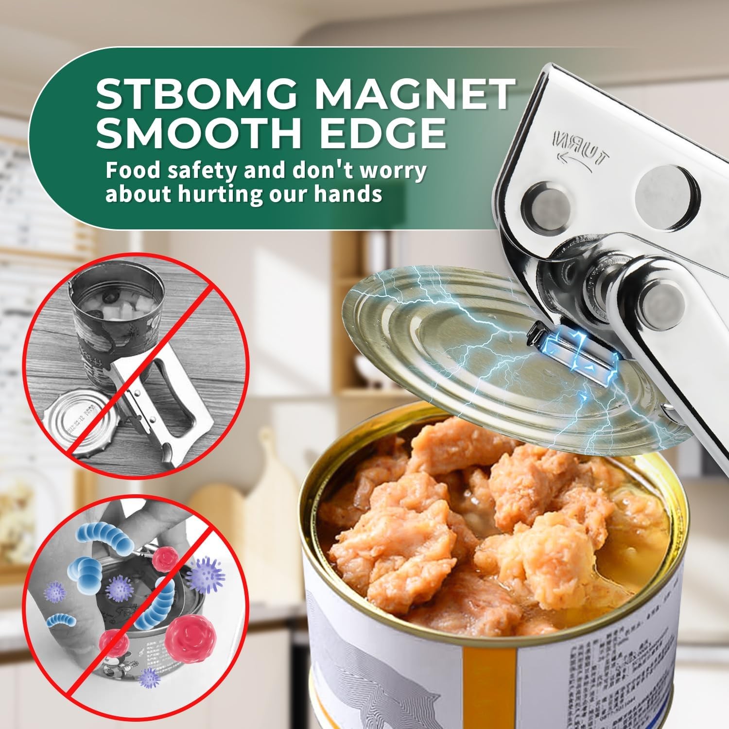 Commercial Heavy Duty Manual Can Opener Stainless Steel for Seniors