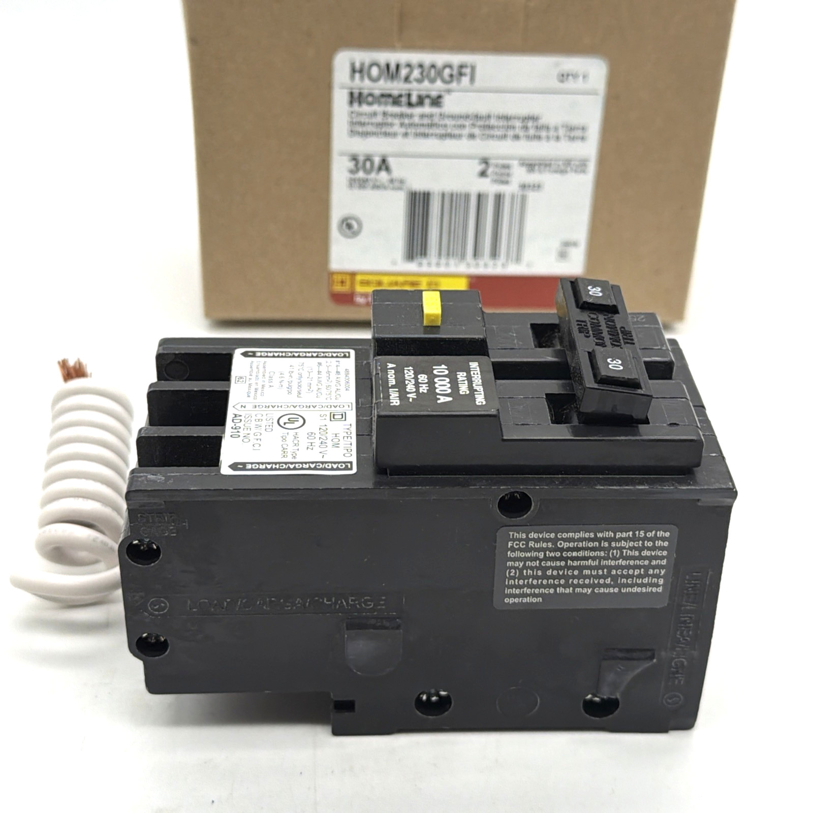 🔥 Square D Homeline HOM230GFI HOM230GFIC 30A 2-Pole GFCI Ground Fault 120/240V