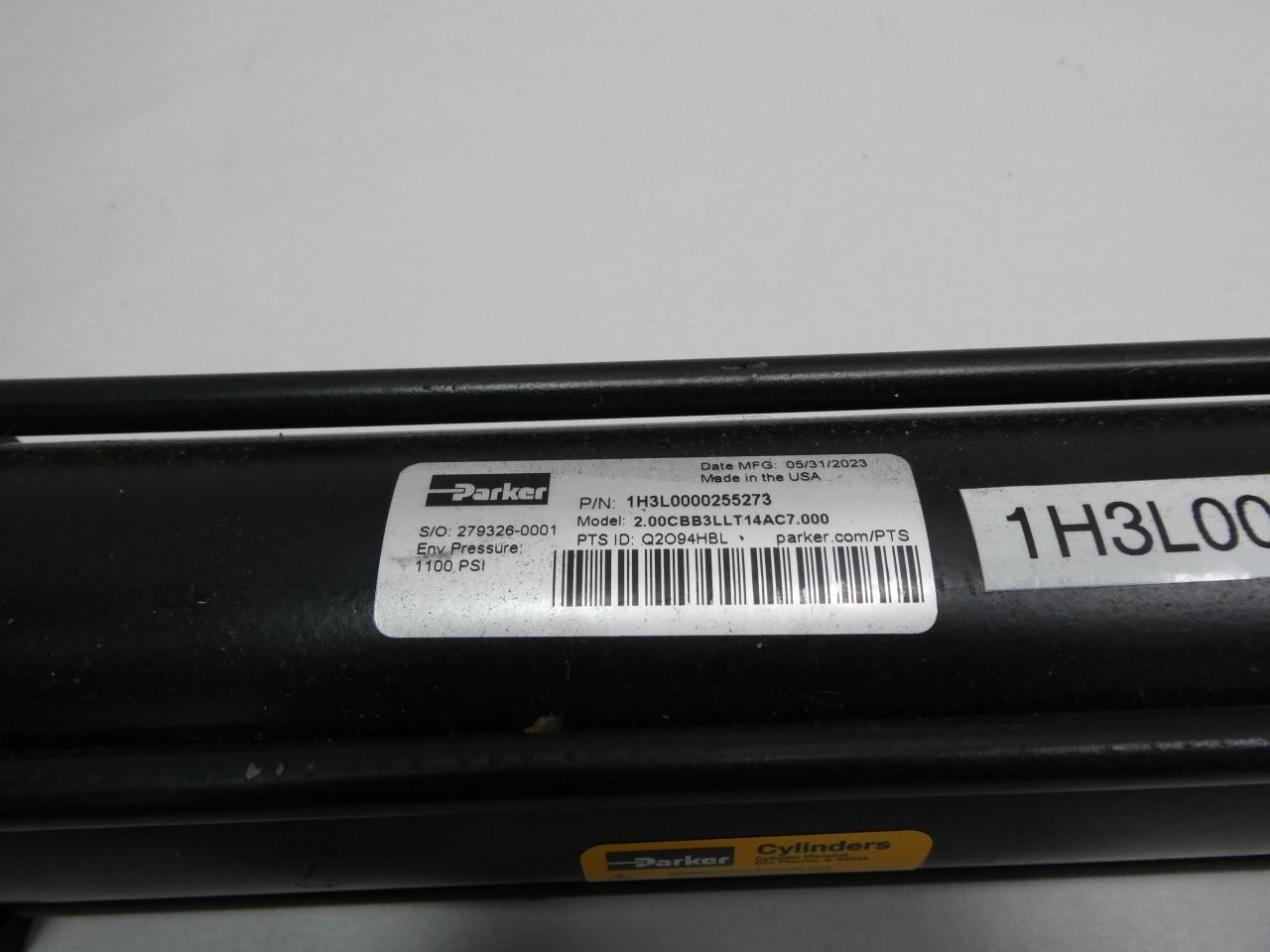 Parker 2.00CBB3LLT14AC7.000 Double Acting Hydraulic Cylinder 2in 7in 1100psi