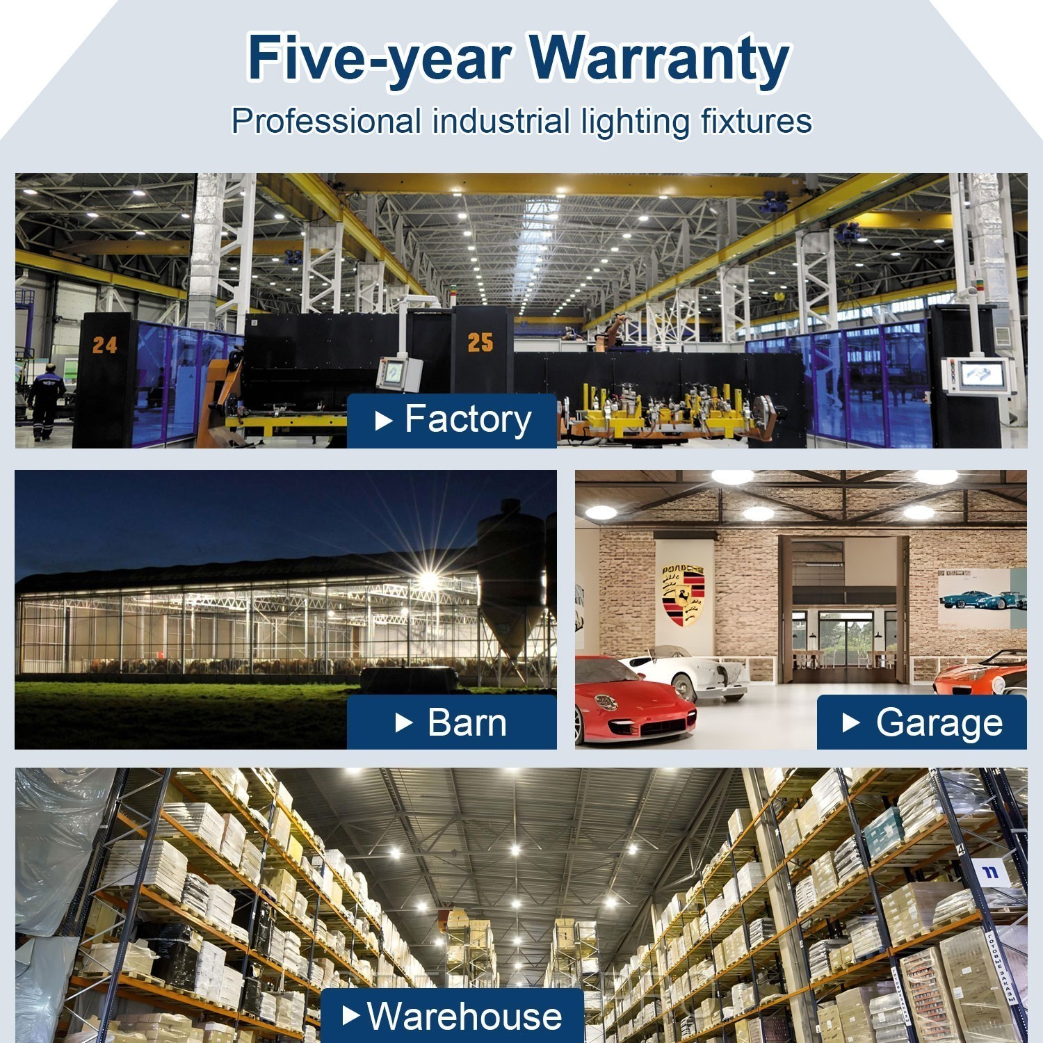6 PACK 150W UFO Led High Bay Light Industrial Warehouse LED Shop Light 22,500LM