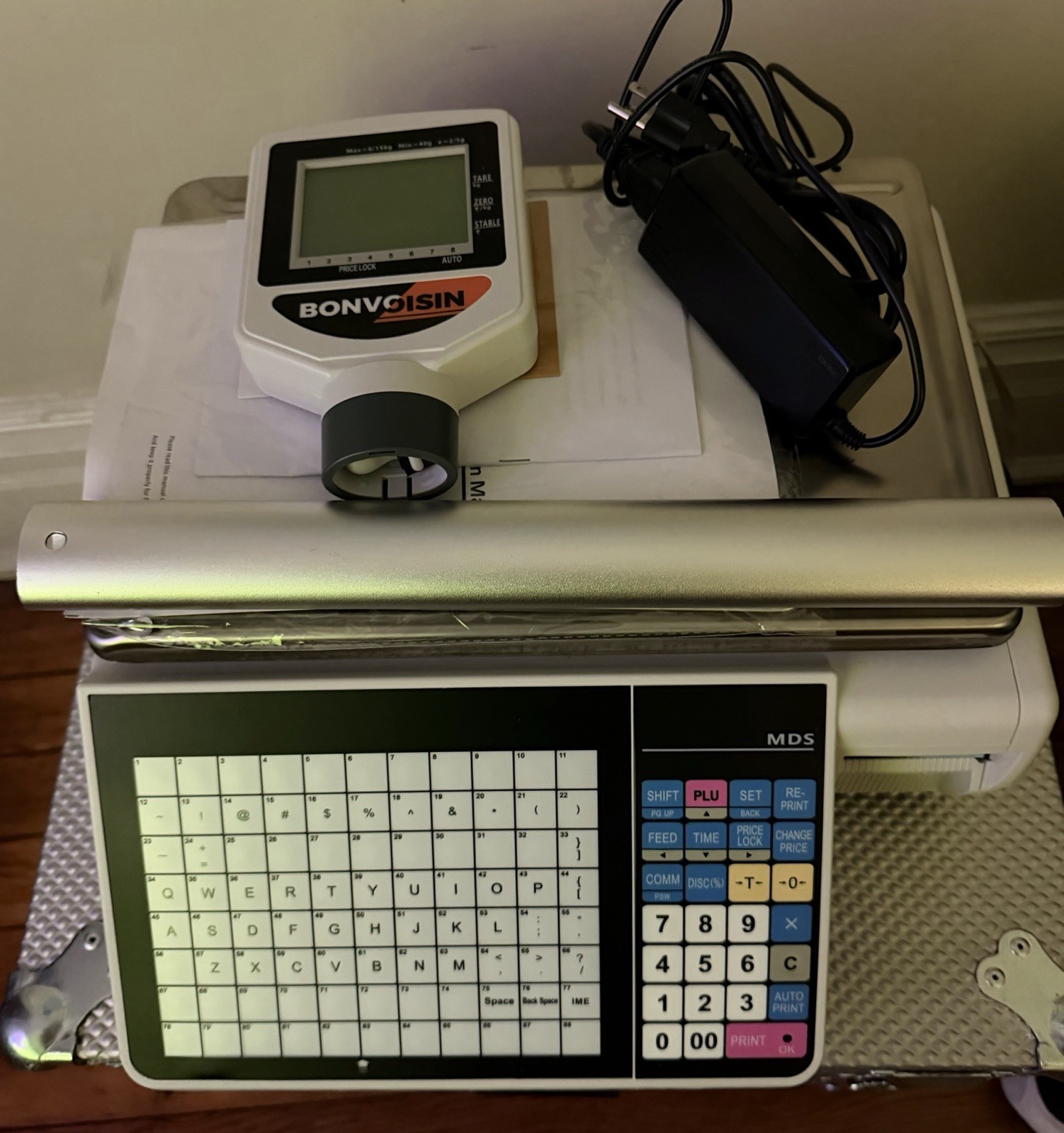 Bonvoisin Label Printing Scale 33lbs Price Scale With Label Print Barcode Scale