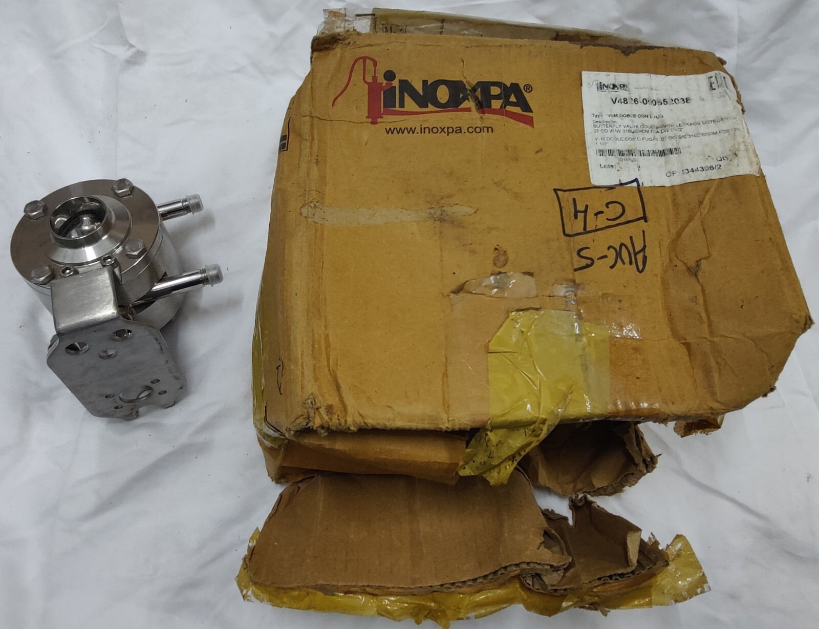 INOXPA V4826-000652038 Butterfly Valve Double with Leakage Detector 316L 1 1/2″
