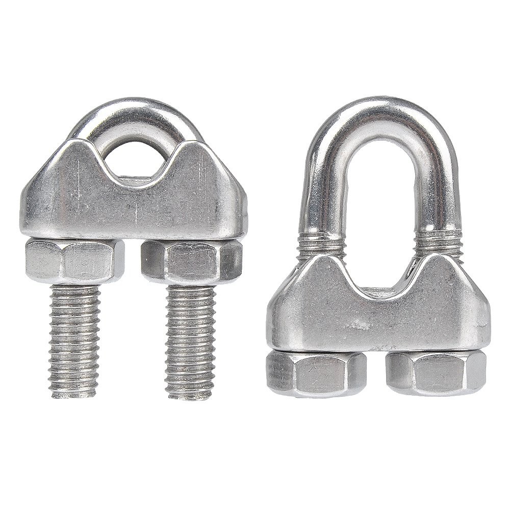 YAMASO 10PCS 1/4 Inches M6 Stainless Steel Wire Rope Cable Clip Clamp