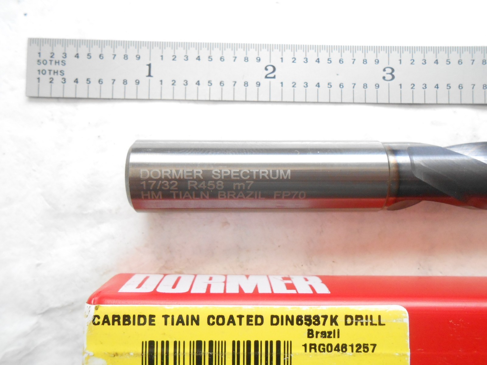 NEW DORMER H.P. 3XD SOLID CARBIDE DRILL 17/32″ CUT DIA. X 60MM FL X 107MM OAL