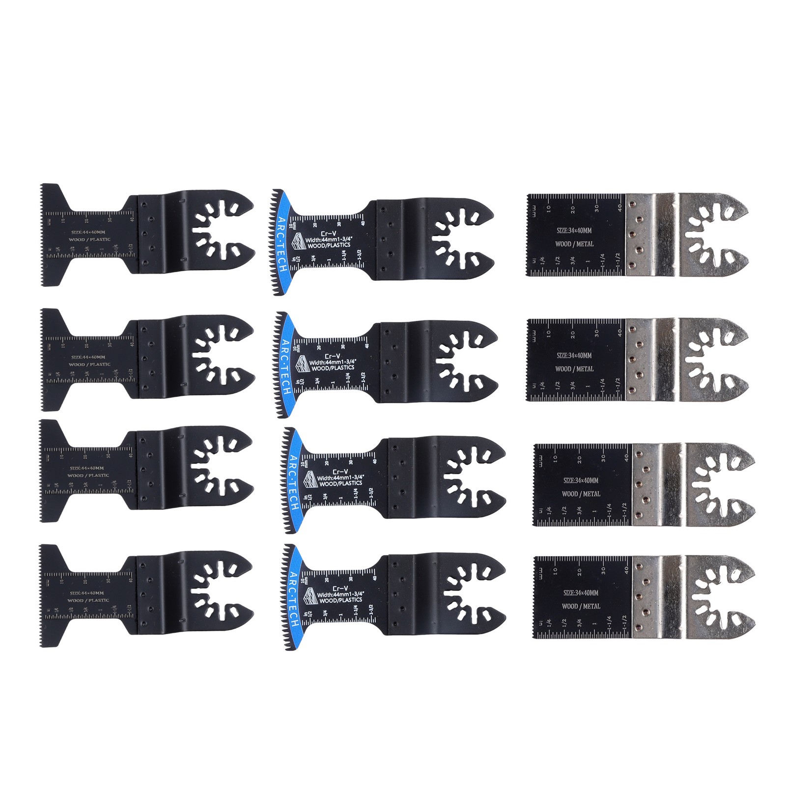 124 × pieces TITANIUM OSCILLATING BLADE SET MULTI-TOOL BLADES WITH SANDPAPER