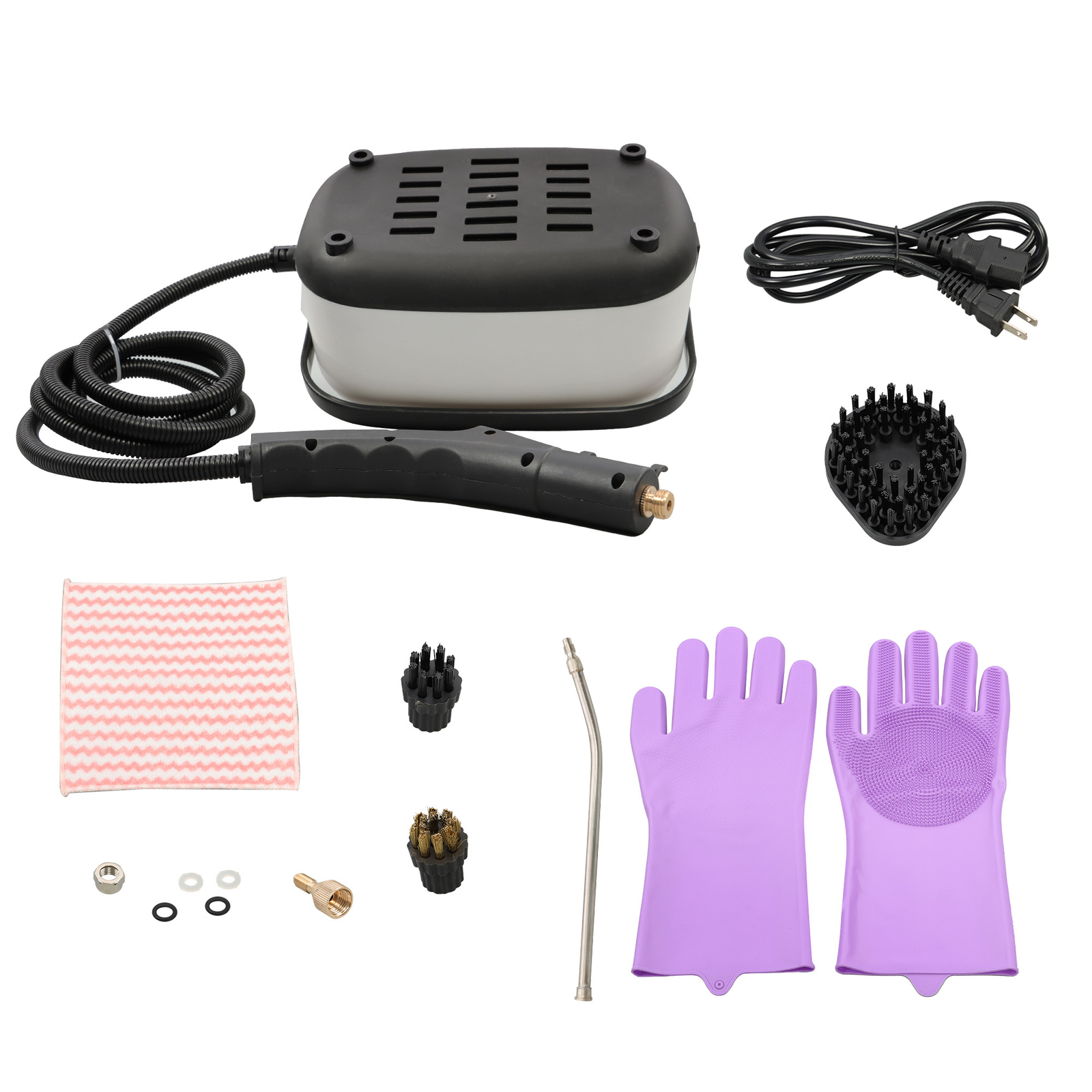 2500W Steam Cleaner 1500ml 110V Portable-Car Engine Degreasing&Tile Grout White