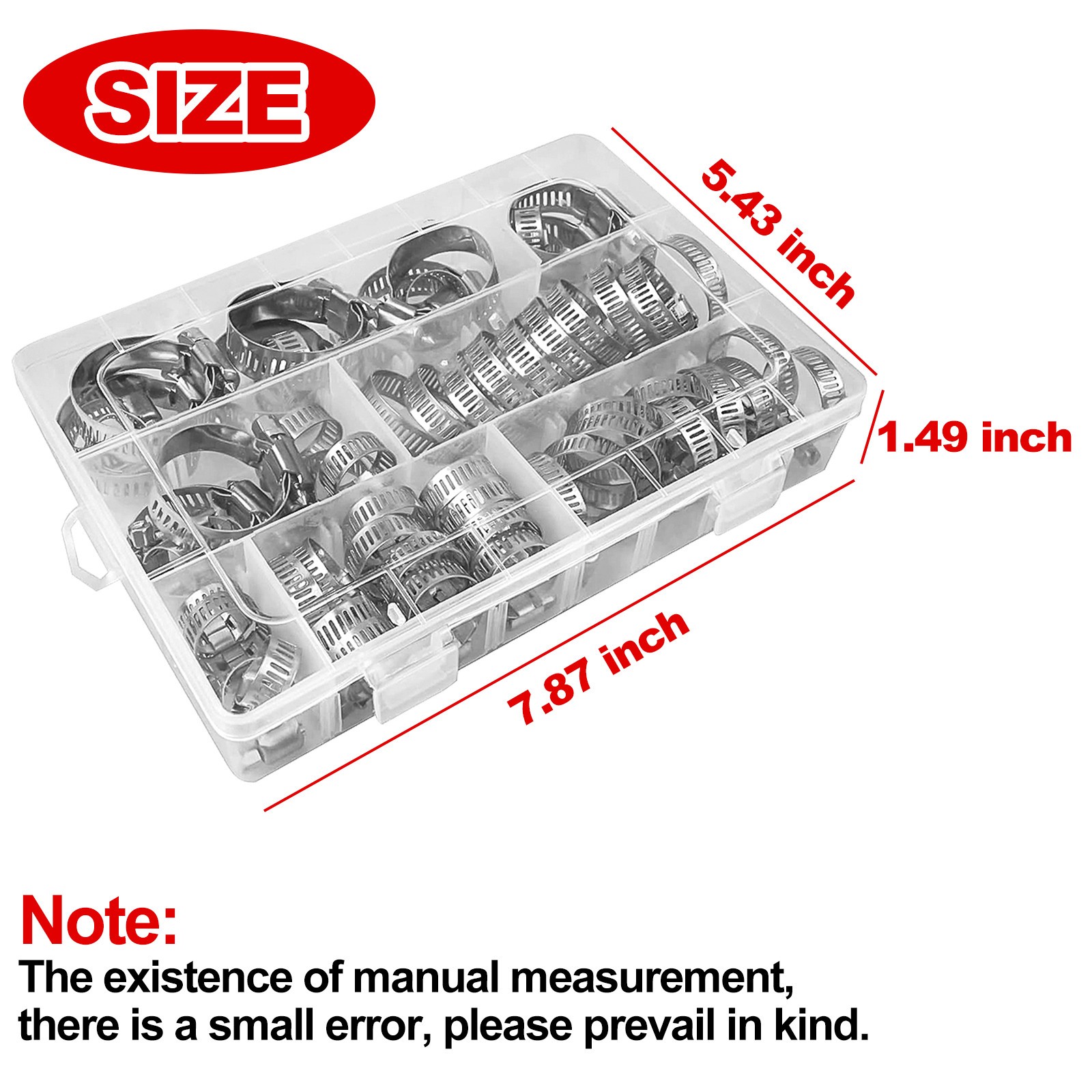130pcs Adjustable Hose Clamps Worm Gear Stainless Steel Clamp Assortment set