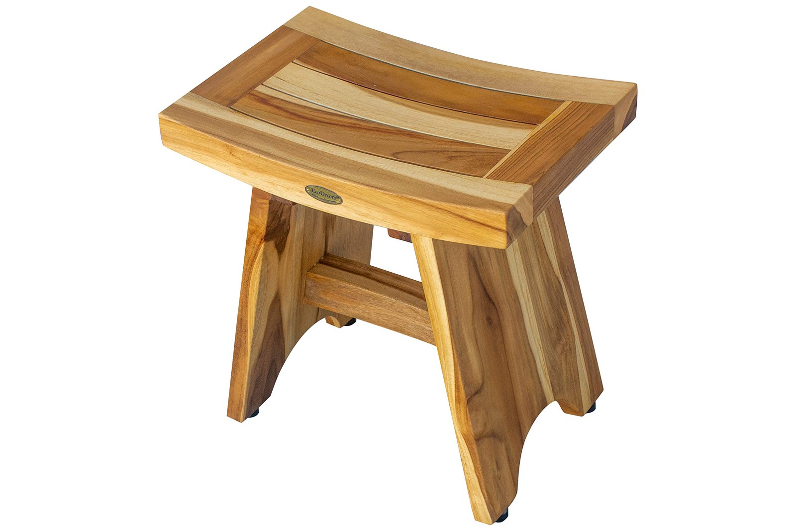 EcoDecors 18-Inch Teak Shower Stool 300 lb Capacity