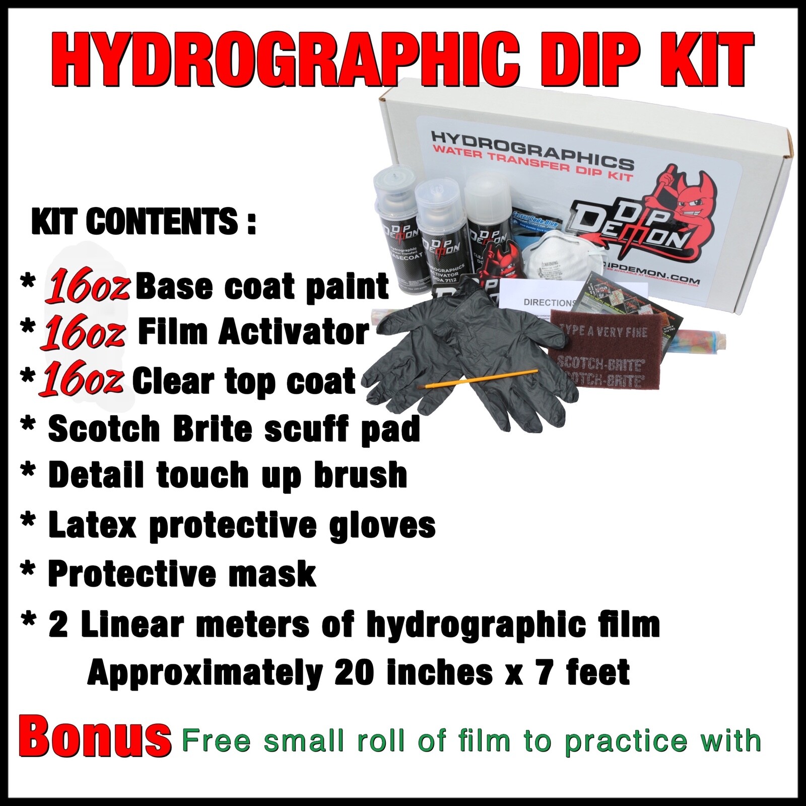 Hydrographic dip kit Dark Blue Carbon Fiber hydro dip dipping 16oz