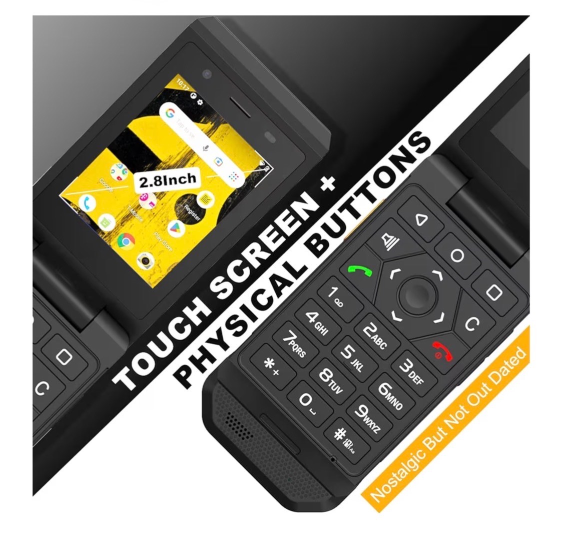 S22 Rugged Flip Phone Unlocked (16GB) 2.8» Touchscreen Smart Cell Phone Android