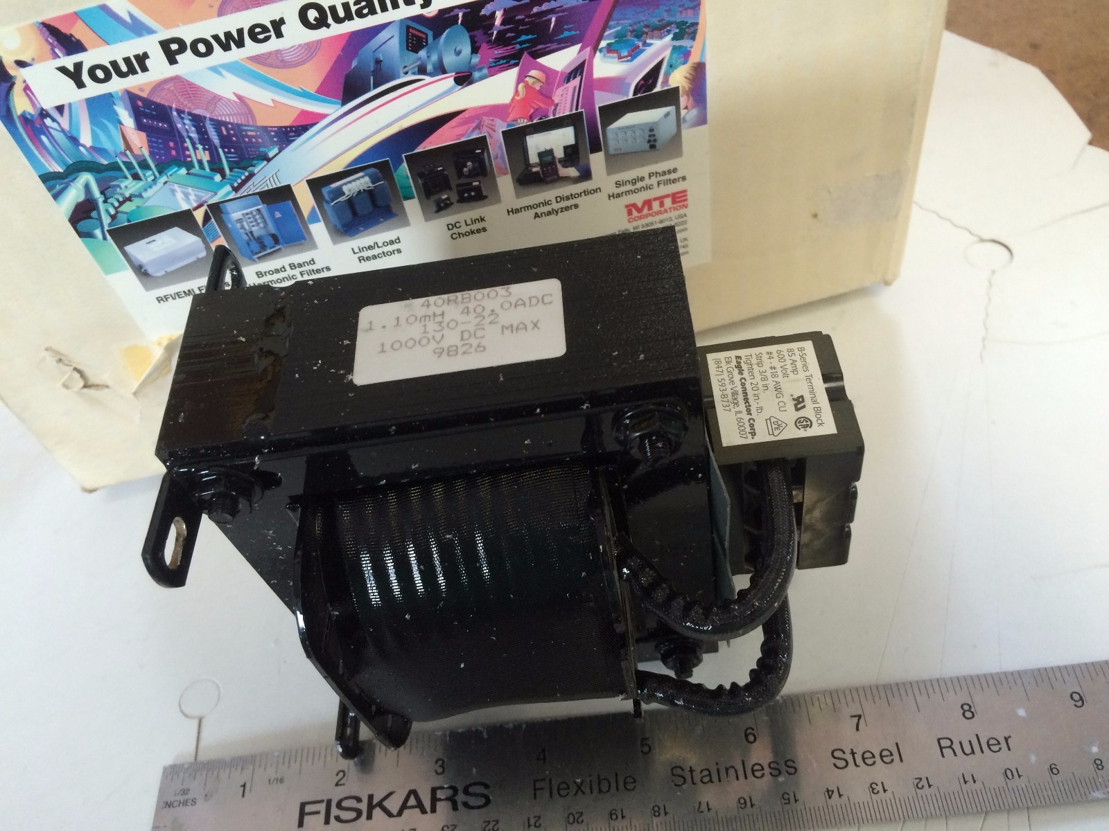 NEW MTE 40RB003 CHOKE DC LINK 1.1MH 40ADC 1000VDC ,AO