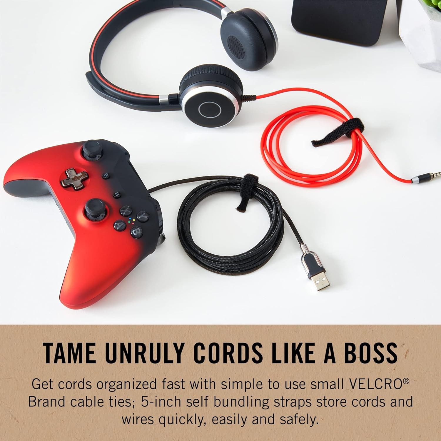 VELCRO Brand ECO Collection | 5 Inch Small Straps for Cords | Reusable Cable Tie