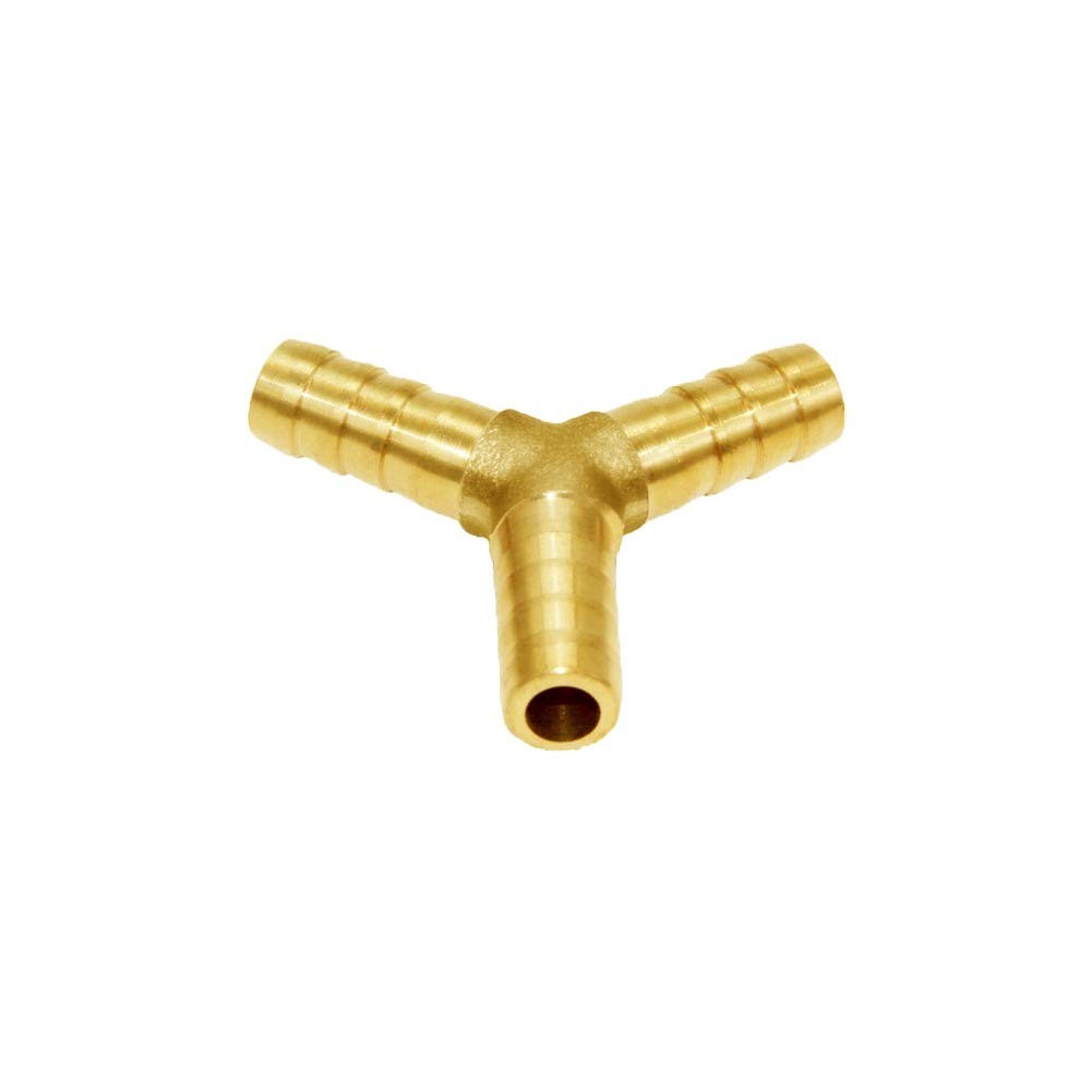 Joywayus 3/8 Hose Barb Y Shaped 3 Way Union Fitting Brass for Water Fuel Air