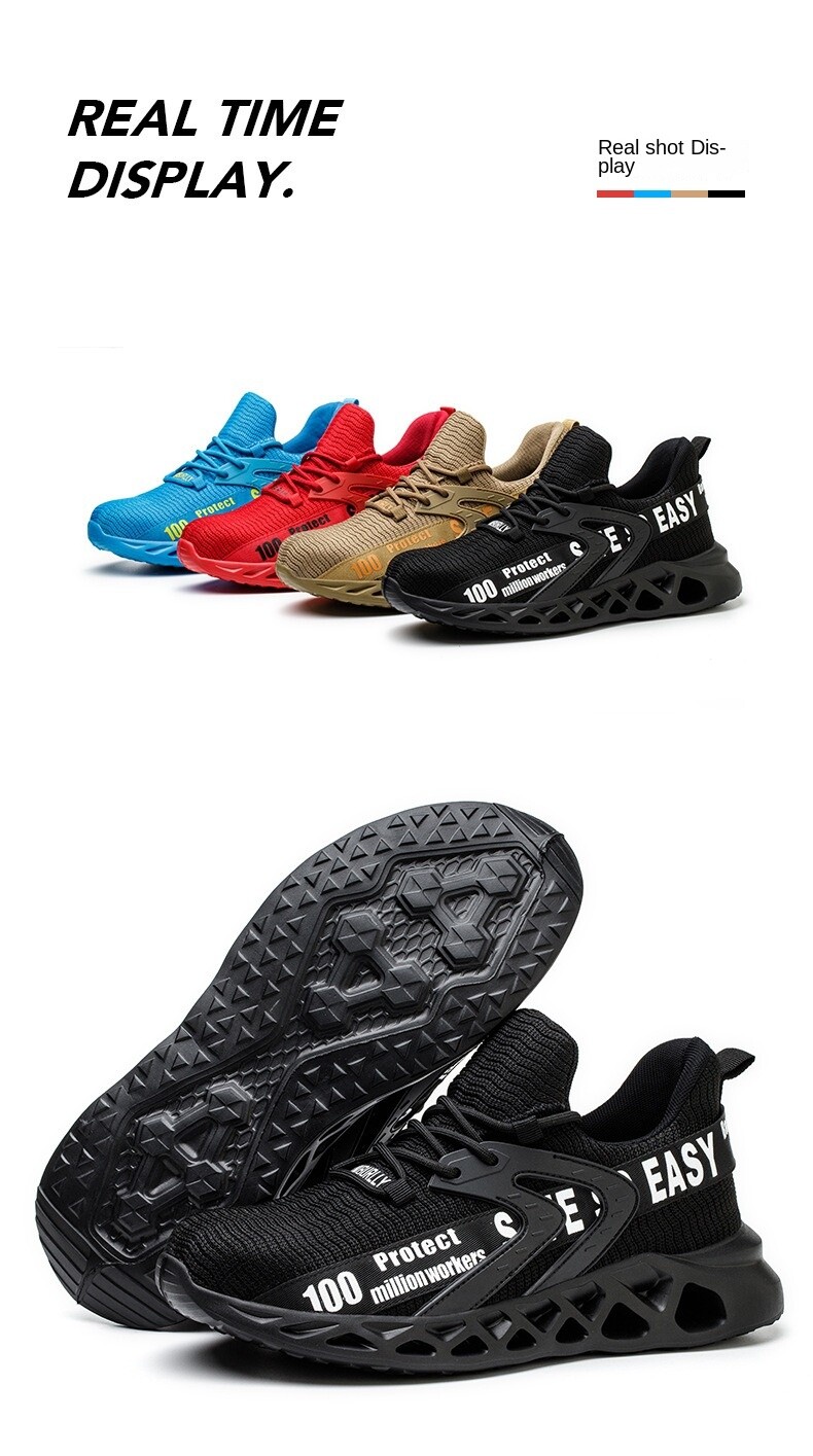 Safety Shoes Mens Work Shoes Steel Toe Cap Lightweight Walking Protective Shoes 311