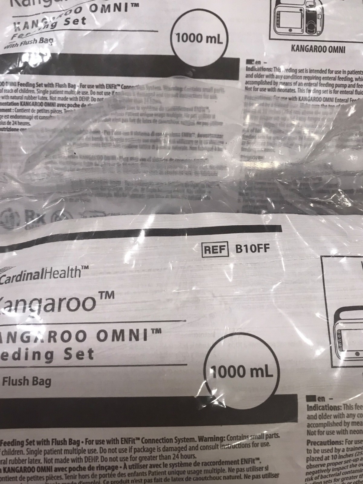 (2) Kangaroo Omni Feeding set 1000ml B10FF NEW SEALED EXP. 12/31/2029