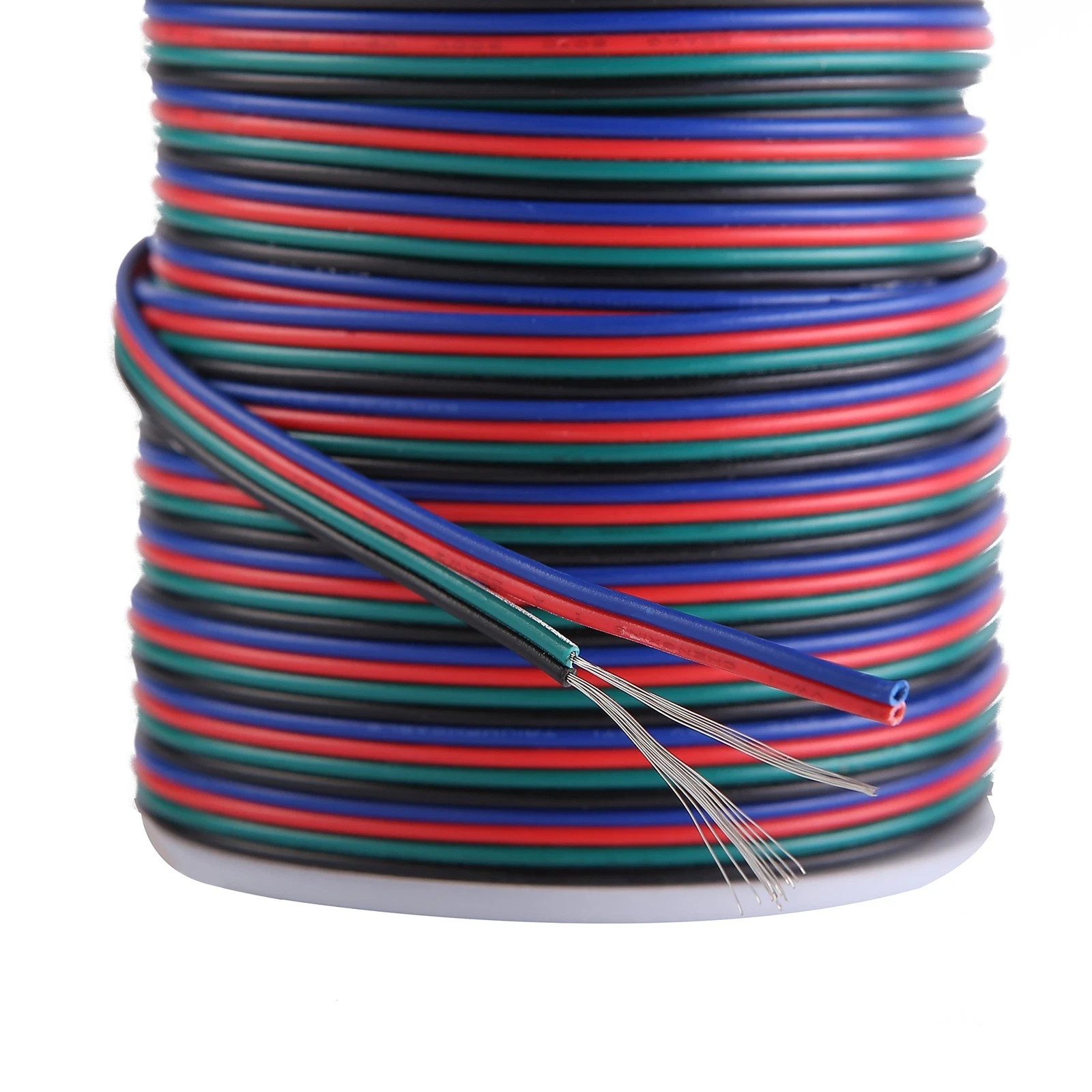 100ft30.5m 22 Awg 4pin Rgb Wire Extension Cable With Spool Led Lights Wires St