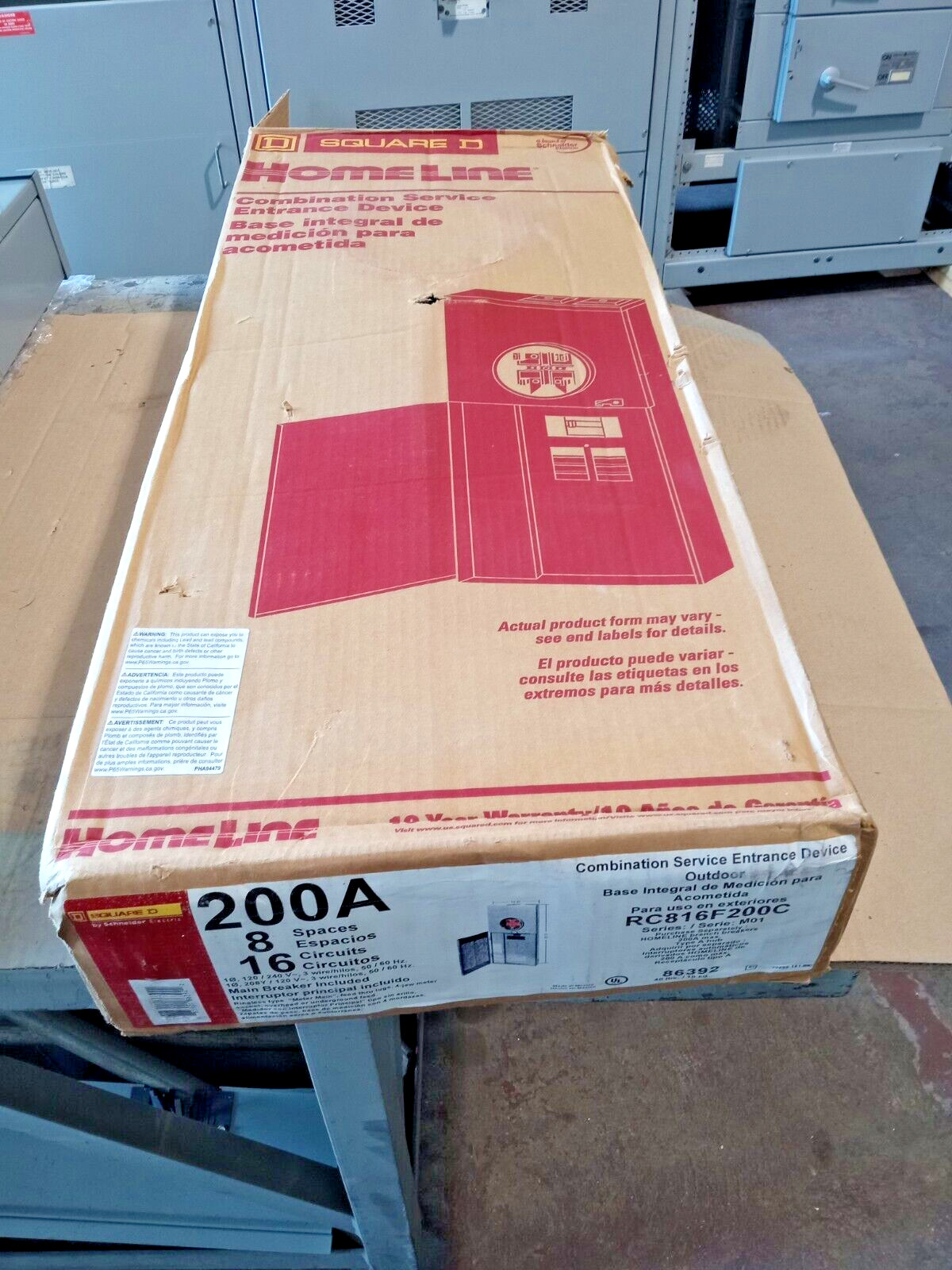 Square D RC816F200C Meter Main Breaker 200 Amp 16-Circuit 8-Space Outdoor