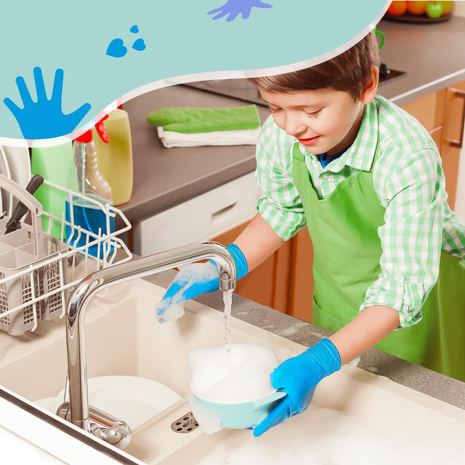 Disposable Nitrile Gloves for Children 4-10 Years – Latex and Powder Free, Su…