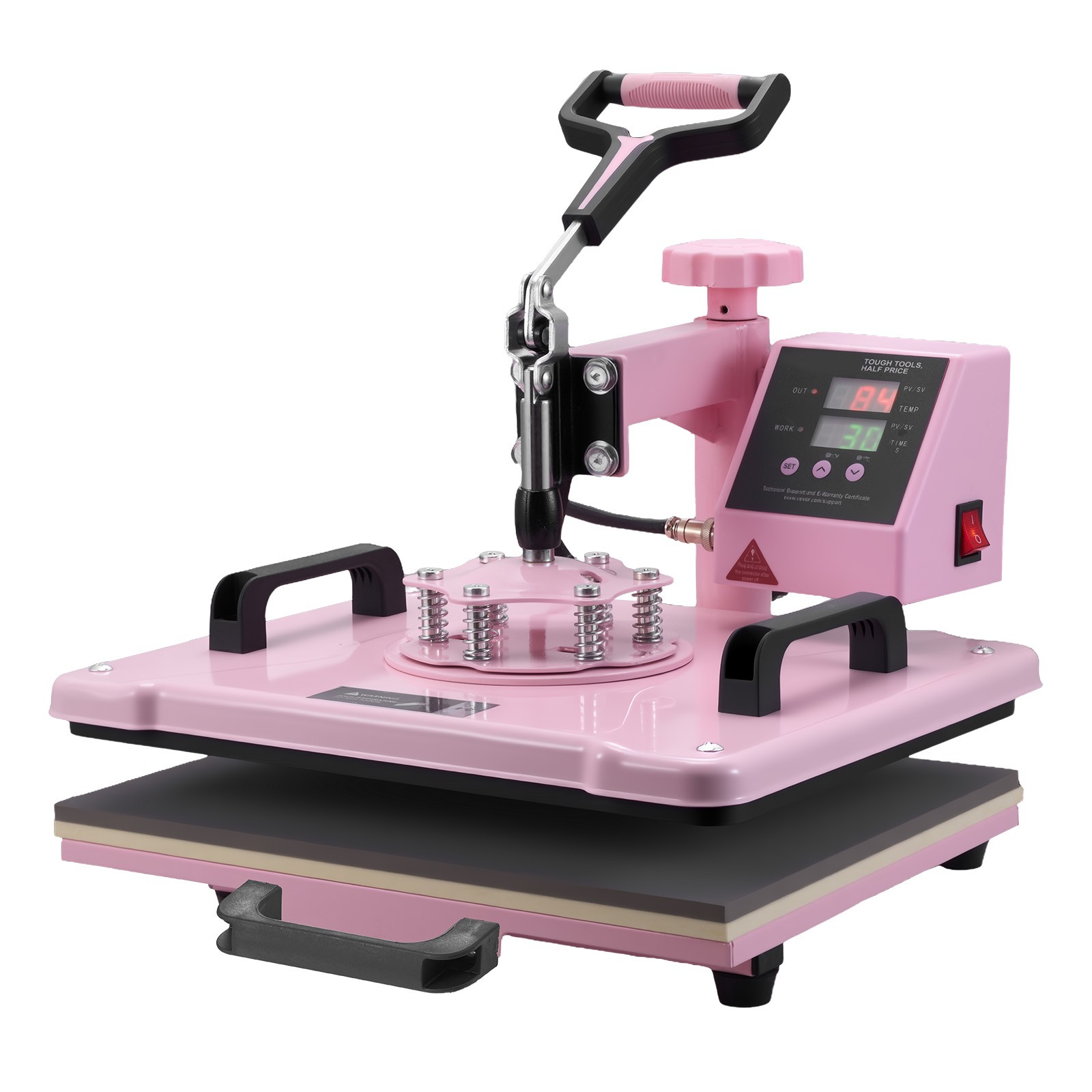 VEVOR Heat Press Machine 12×15 inch with 30oz Tumbler Press T-Shirts Pink
