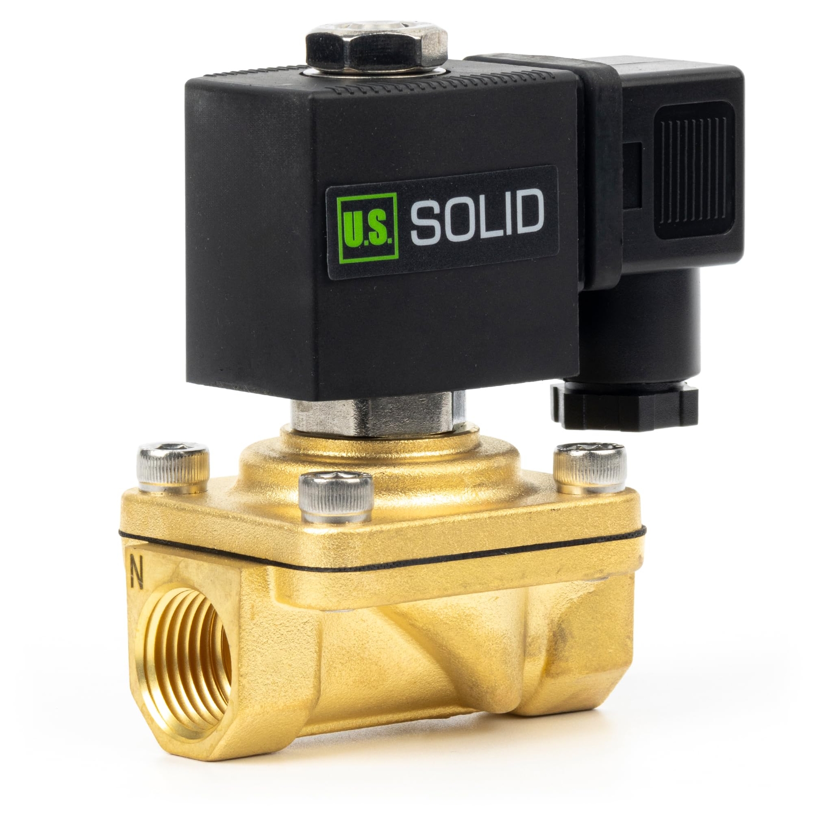 U.S. Solid 1/2 inch Brass Electric Solenoid Valve 110V AC Junction Box Type