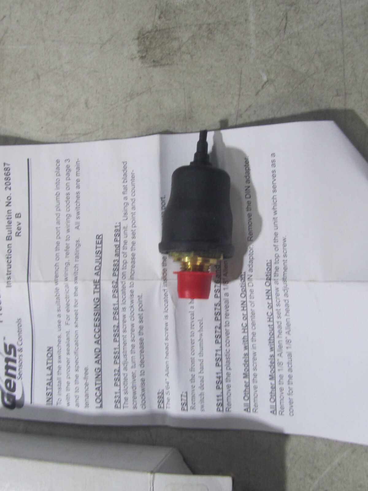 NEW Gems Pressure Switch New Ps31-40-4MNB-B-SP-RB