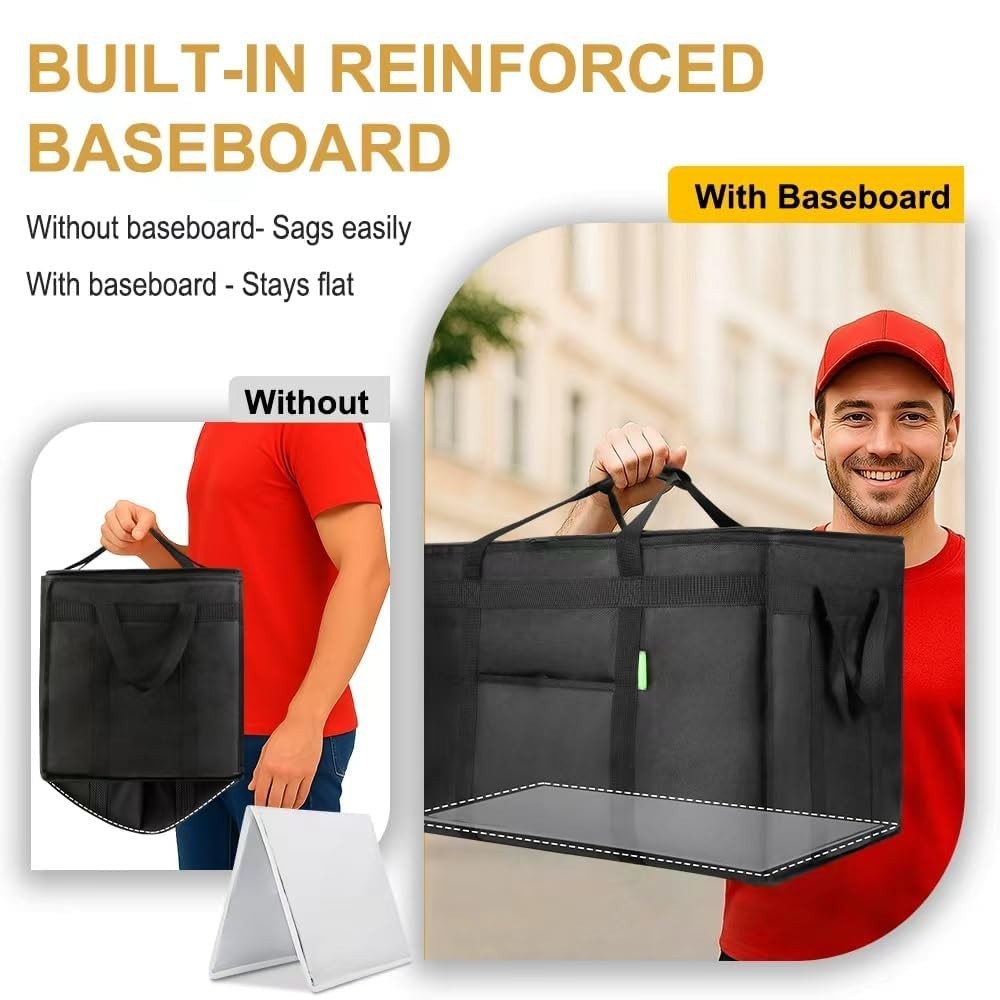 XXXL Insulated Delivery Bag for Pizza & Drinks