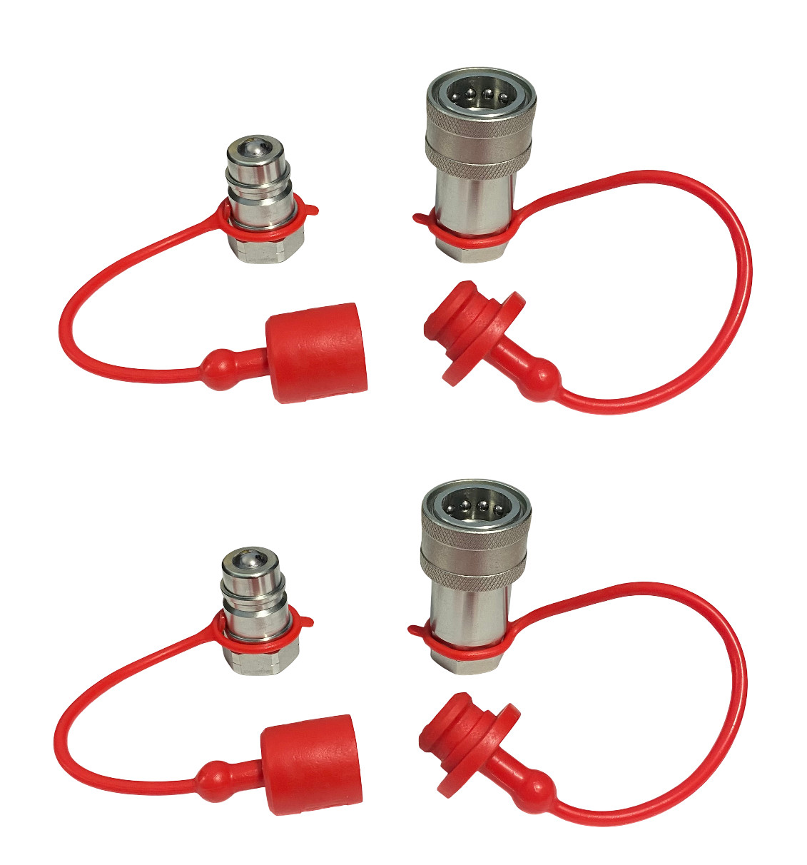 1/2″ Ag Hydraulic Quick Connect Couplers Couplings, Ball Pioneer Style 2 Sets