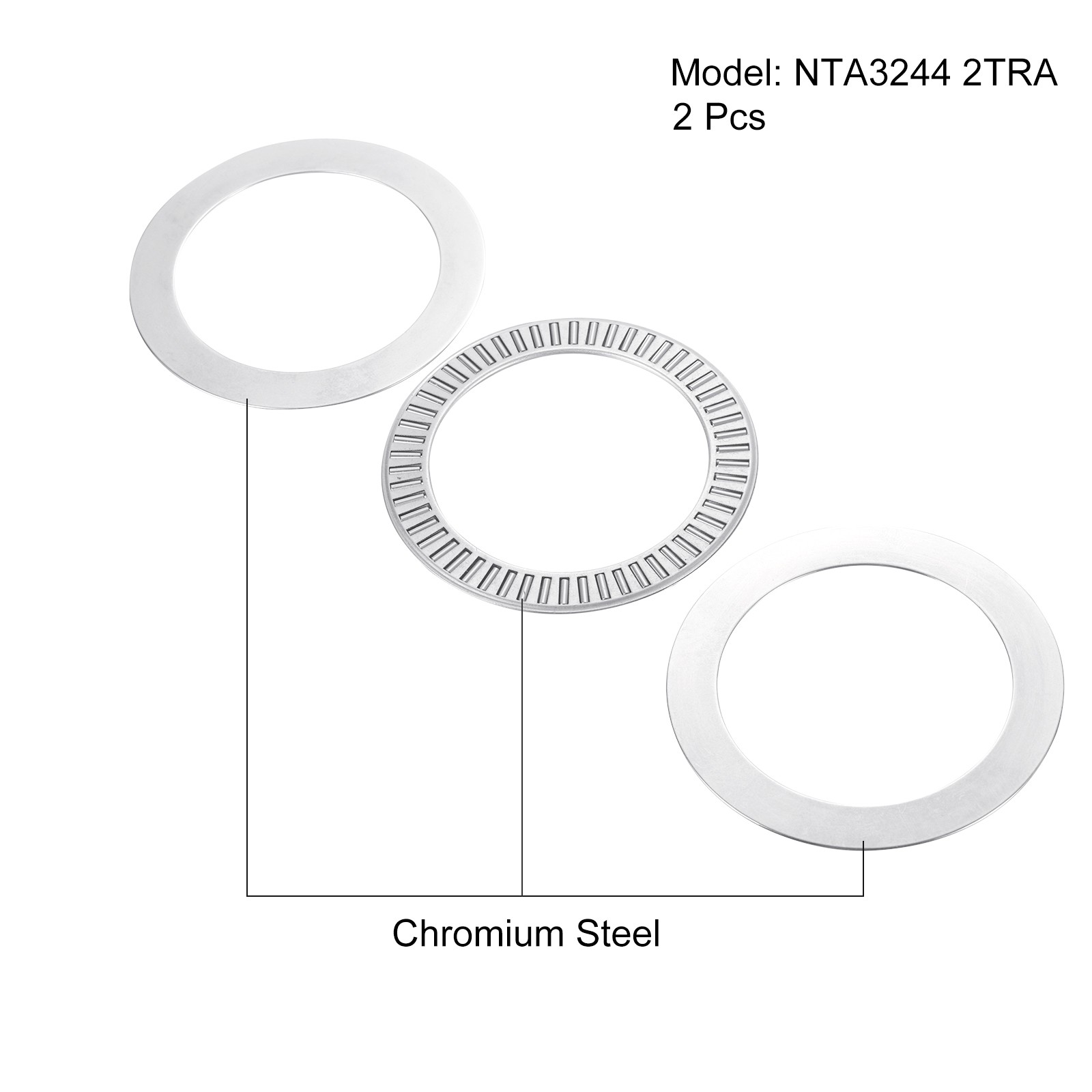 2sets NTA3244 2TRA Thrust Needle Roller Bearing with Washer 2″ ID 2.74″ OD 0.14″