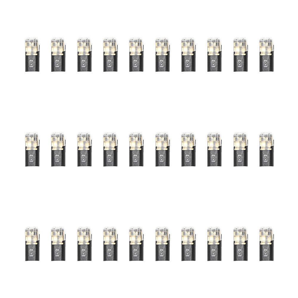 30Pcs Double-Wire Plug-in Connector, Cable Clamp with Locking Buckle, AWG 18-22