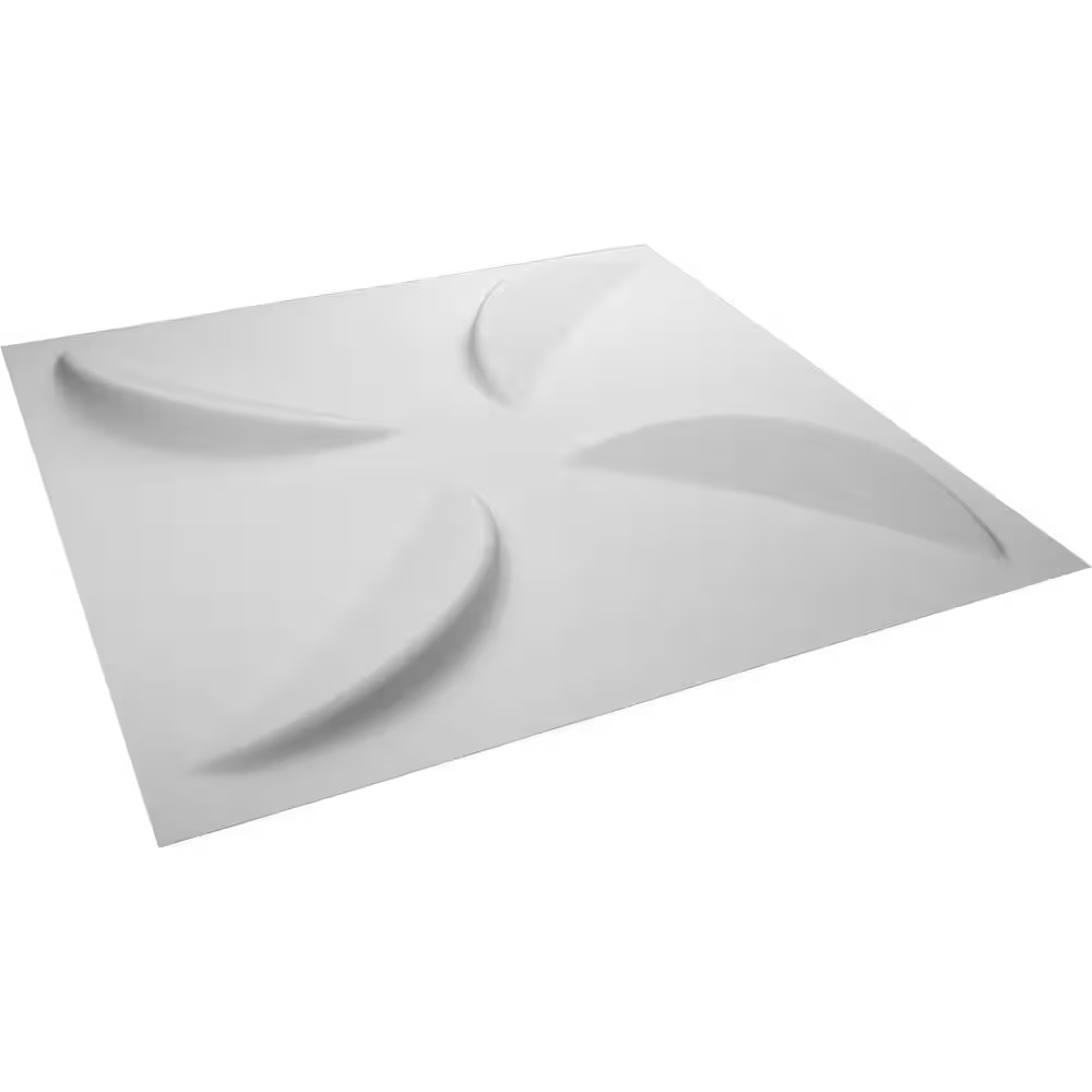 Pinwheel White 1 In. X 1-3/5 Ft. X 1-3/5 Ft. White PVC Decorative Wall Paneling