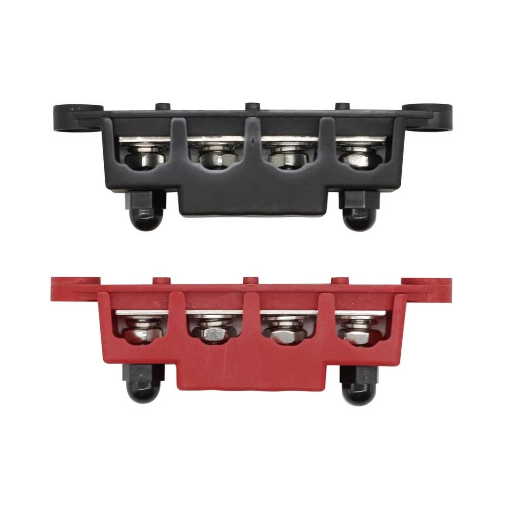 12V 250A Bus Bar Power Distribution Block 4 x 3/8″ Studs Battery Terminal Block