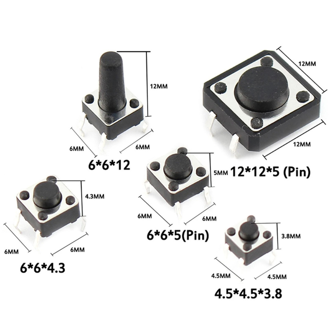 Practical Assorted Kits Micro Switch Push Tact Button ON/OFF Touch Button Switch