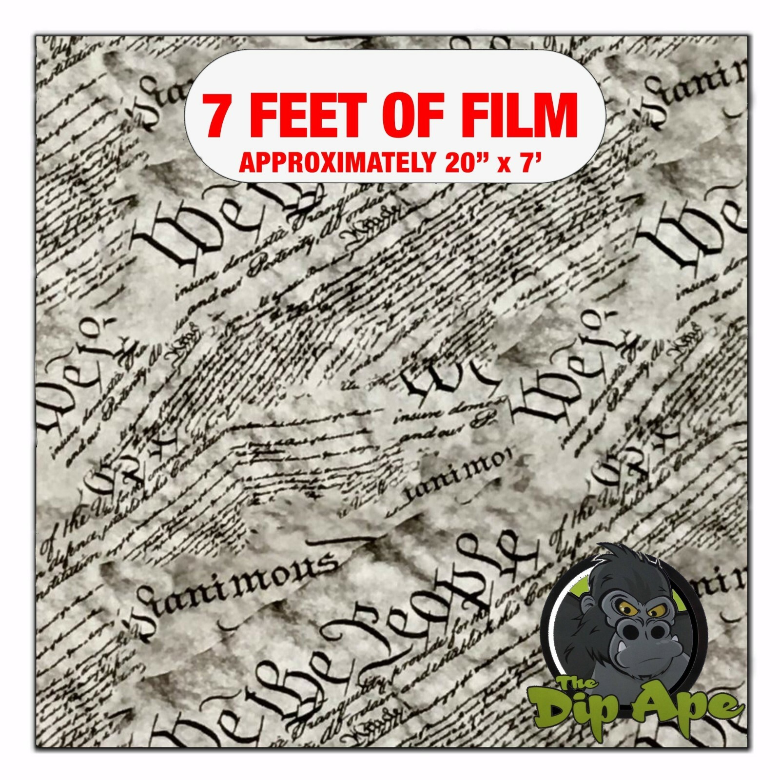 Hydrographic film We the People Script 7′ x 20″ hydro dip dipping