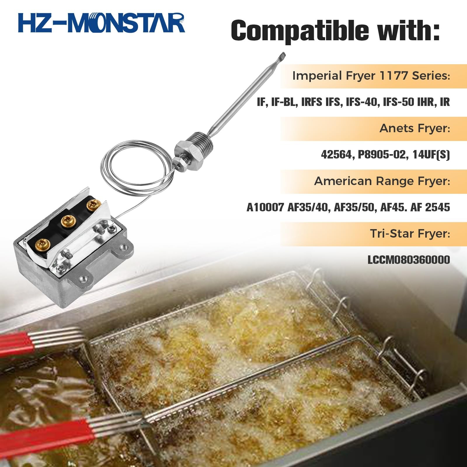 HZ-MONSTAR 1177 High Limit Fryer Switch Safety, LCCM080360000 Thermostat…