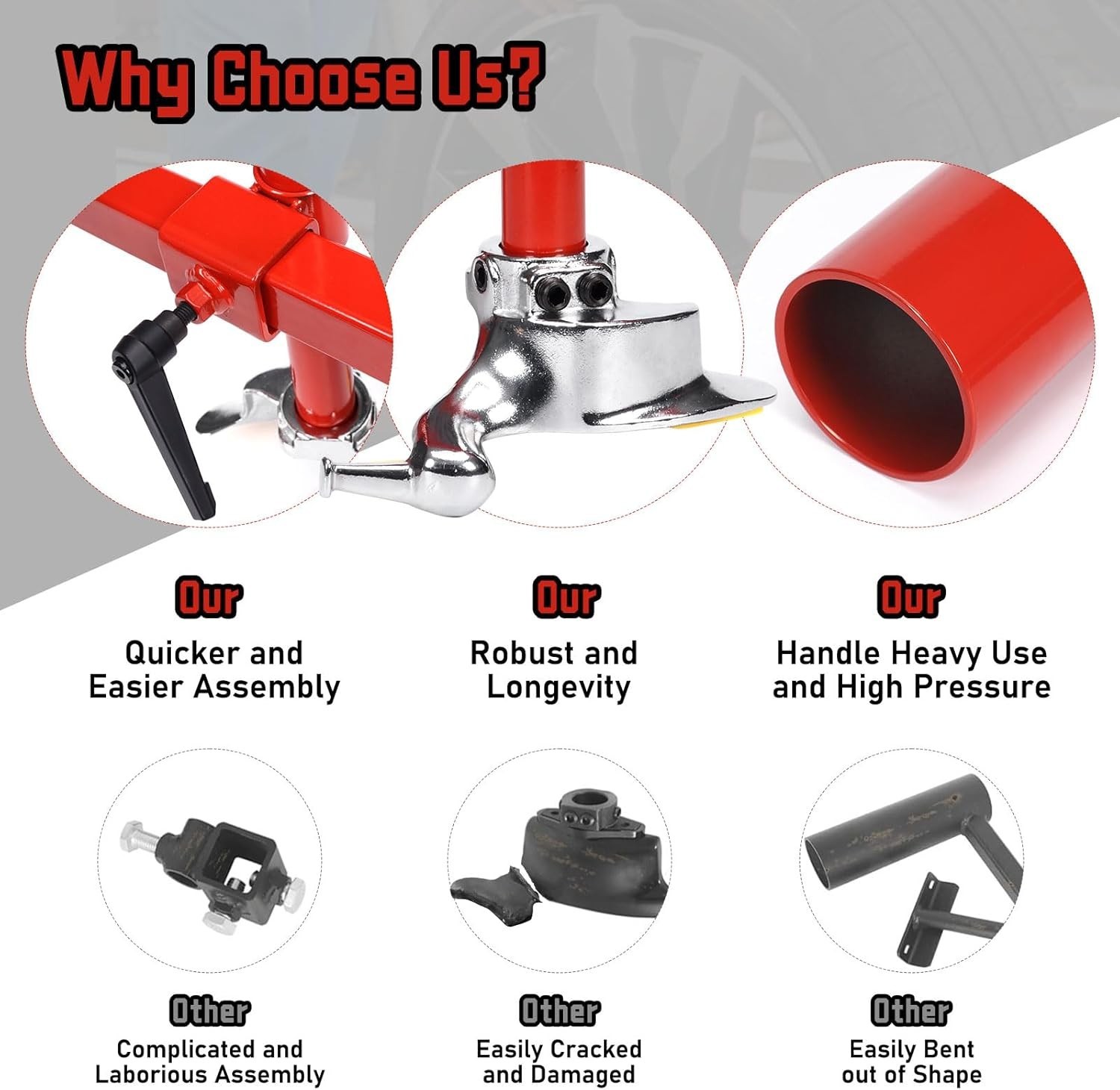 Upgraded Manual Tire Changer Duck Head Kit with Centering Cone, Cast Steel Du…