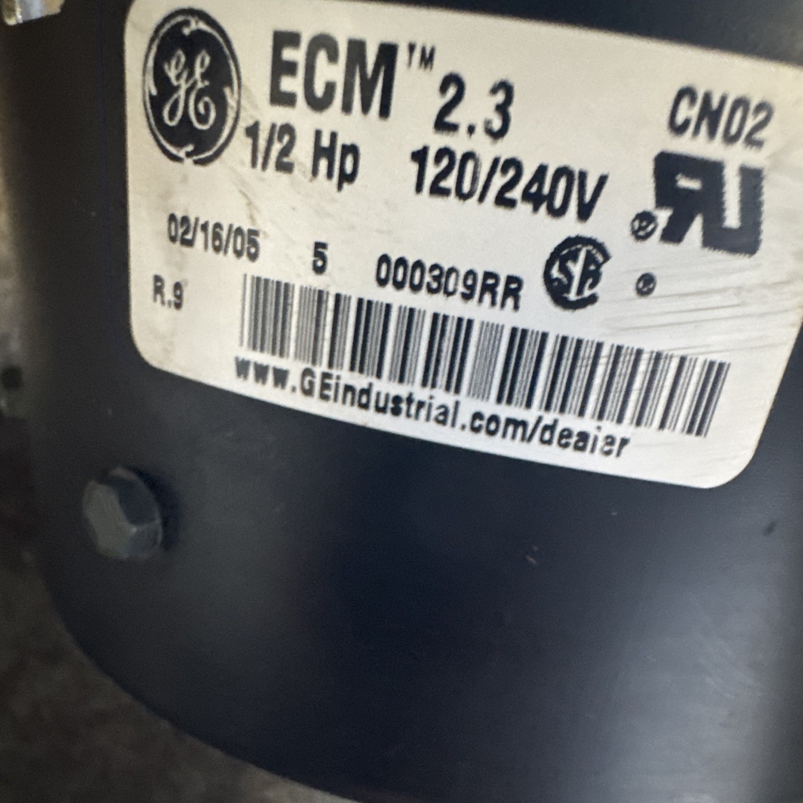 Trane GE ECM 2.3 Programmable Blower Motor 1/2HP 200/230V 4.3A CCW