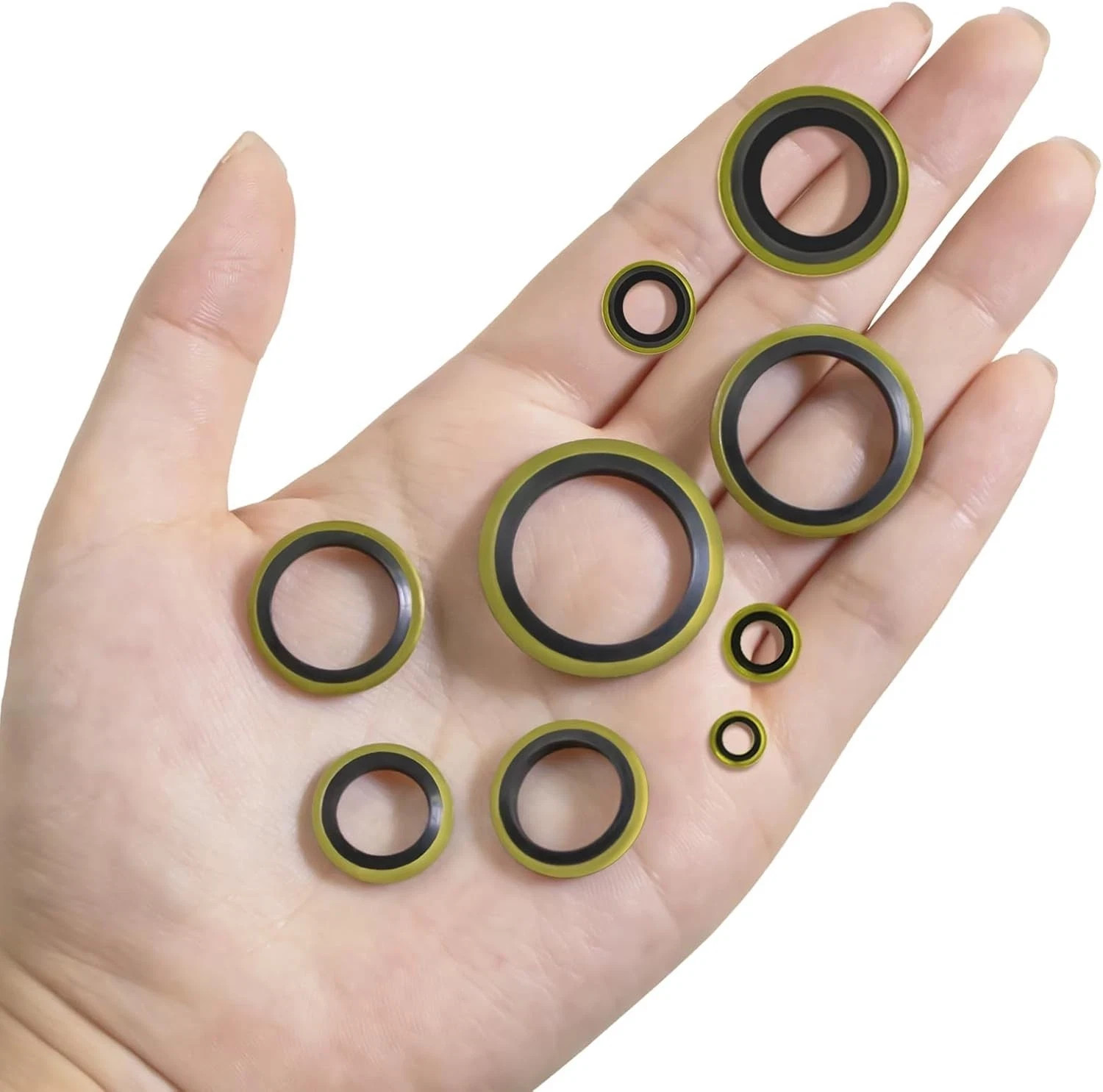 378 Pcs NBR Metal Bonded Sealing Washer Assortment Kit M6 M8 M10 M12 M14 M16 M18