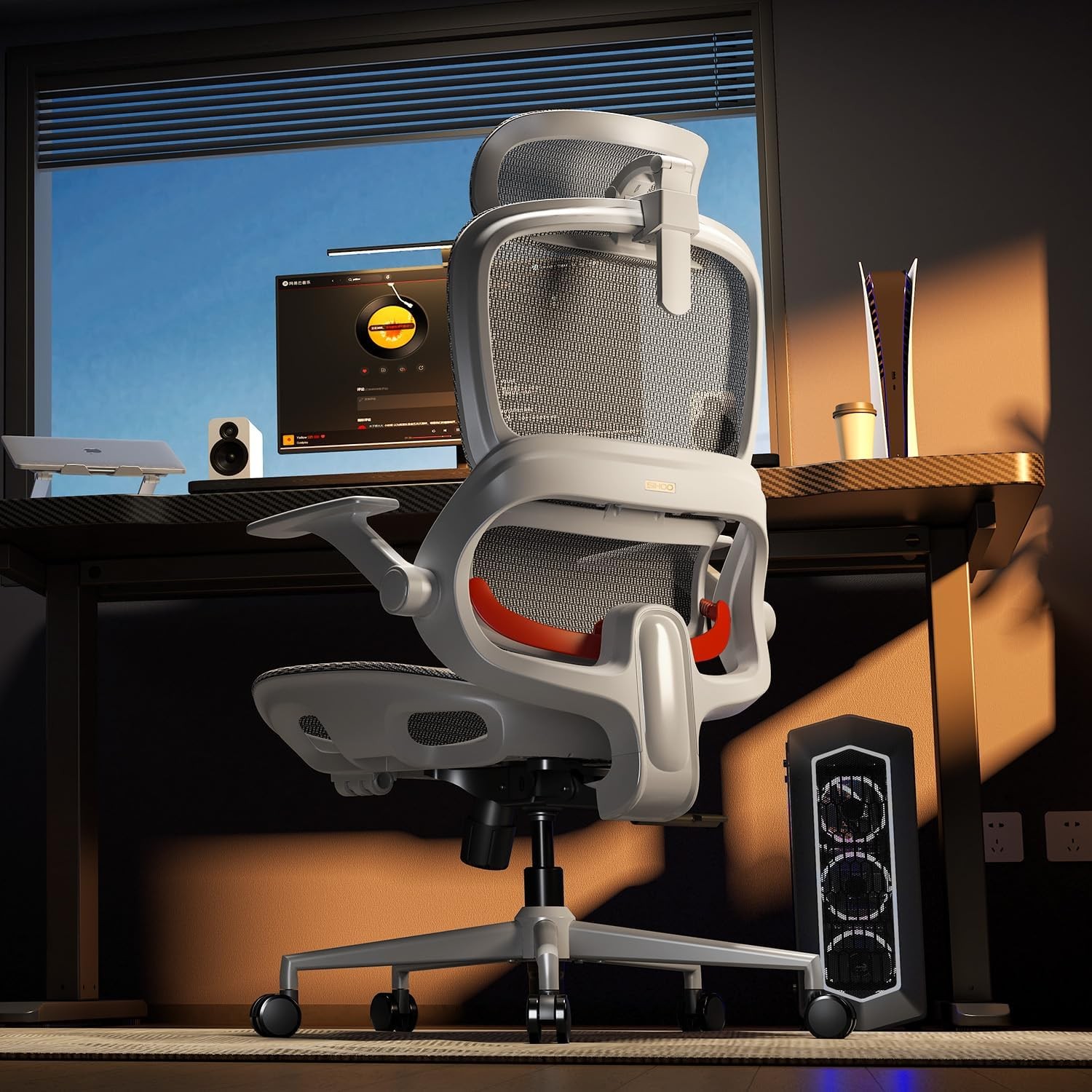 B100 Office Chair, Swivel Desk Chair for Long Hours, Grey