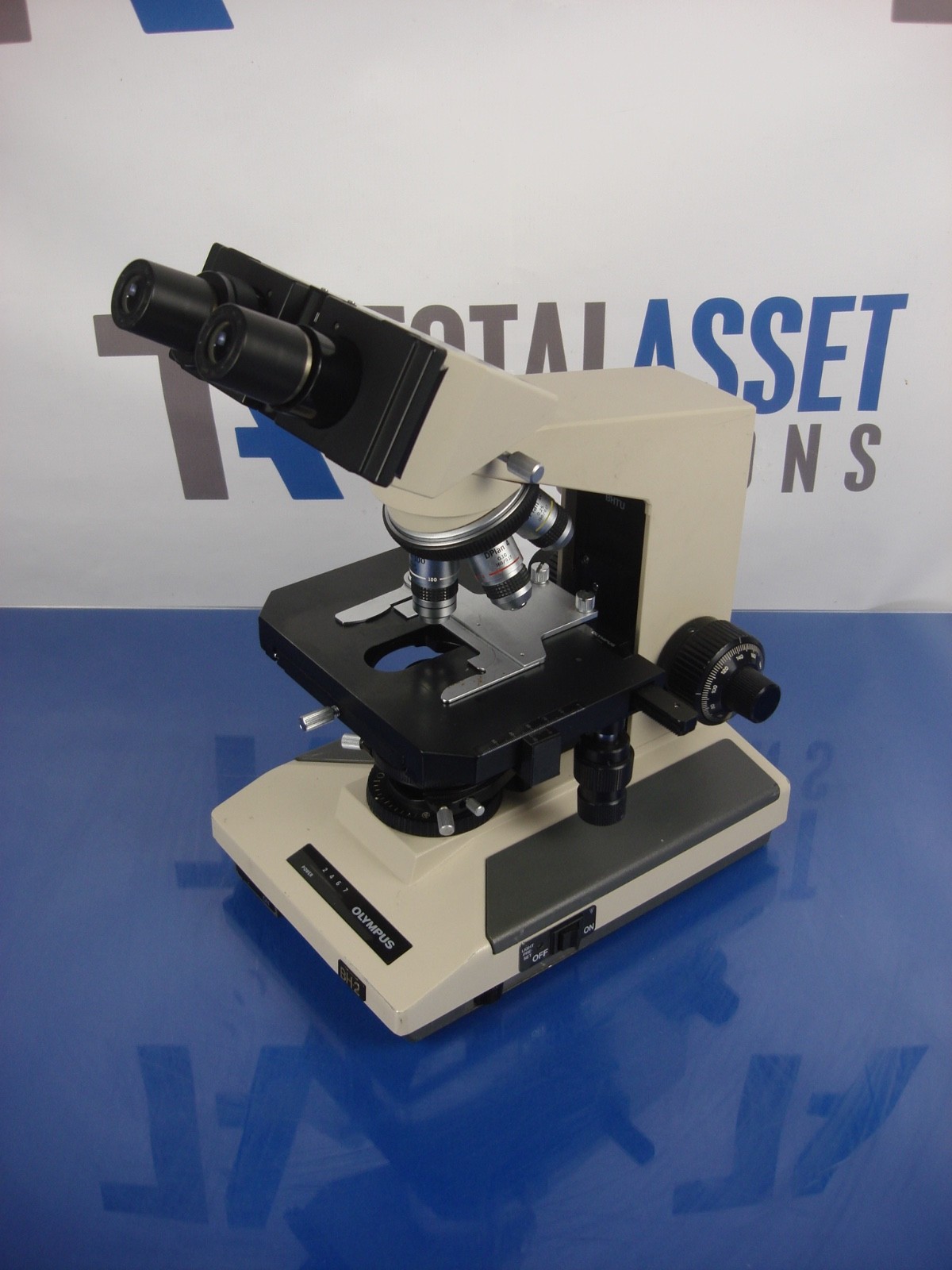 Olympus BH-2 Microscope 4x, 10x, 40x, 100x Oil, 50x Oil with Eyepiece 10×18 WF