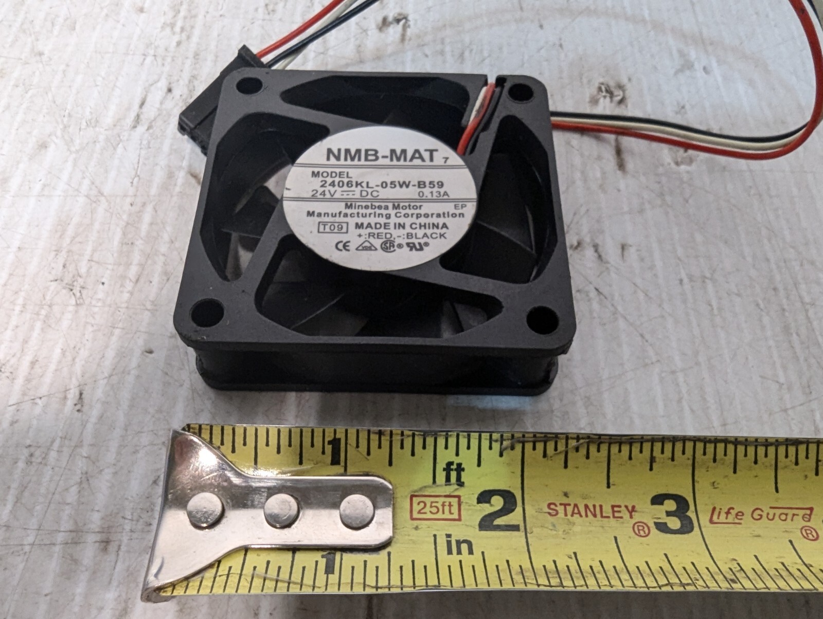 Lot of 4 NMB 2406KL-05W-B59 DC Axial Cooling Fan, 24VDC, 0.13A, 4600rpm, 18.3CFM