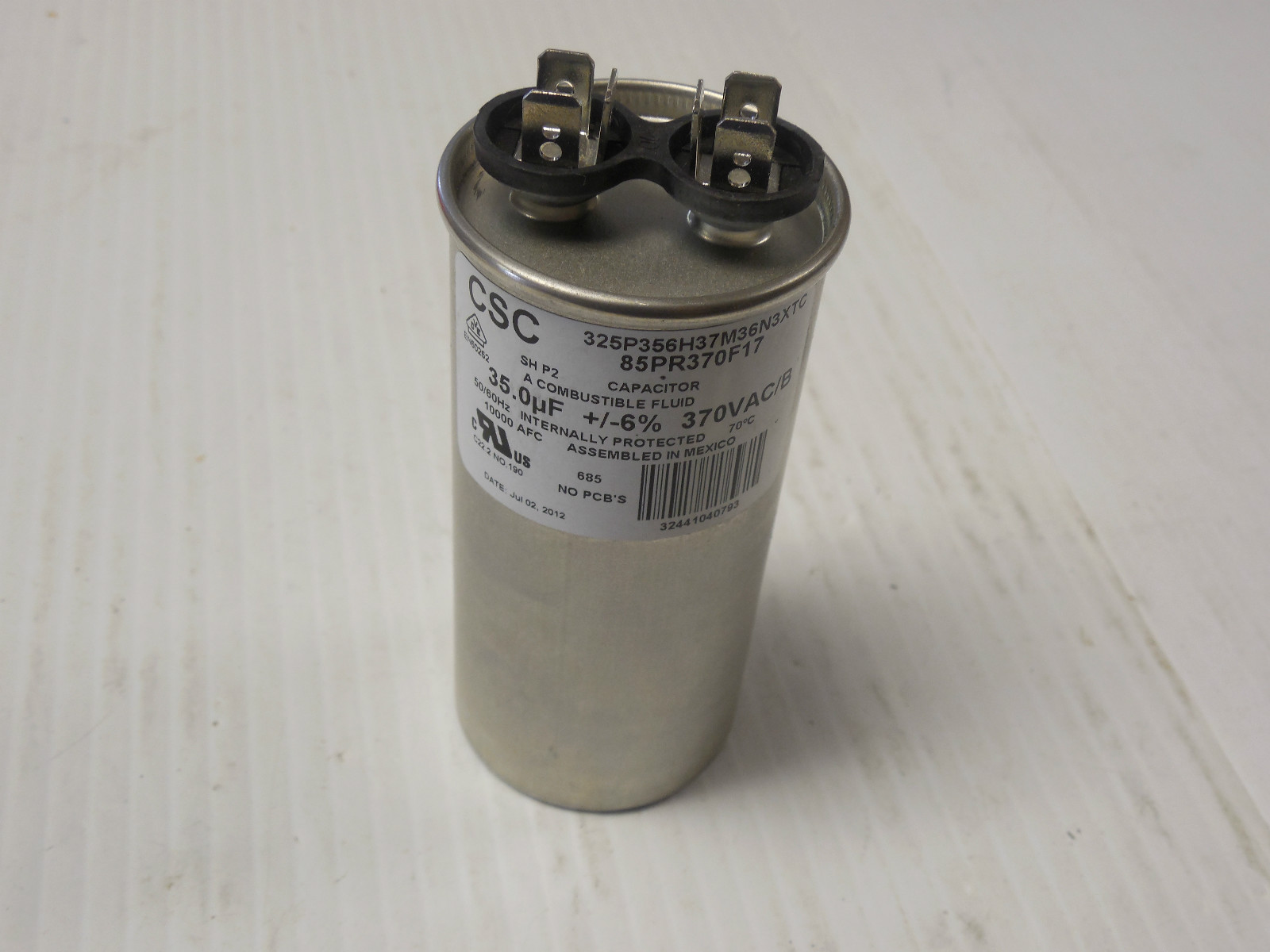 NEW CSC CAPACITOR 325P356H37M36N3XTC 35.0UF +/-6% 370VAC/B 85PR370F17