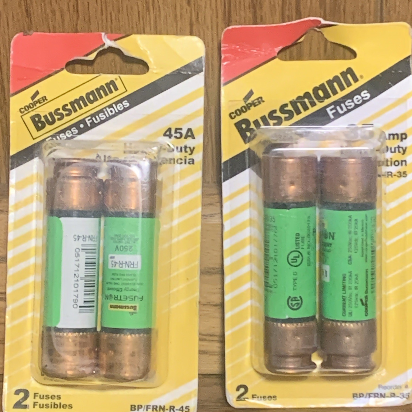 Bussmann heavy duty fuse Lot BP/FRN-R-45, BP/FRN-R-35 NEW SEALED