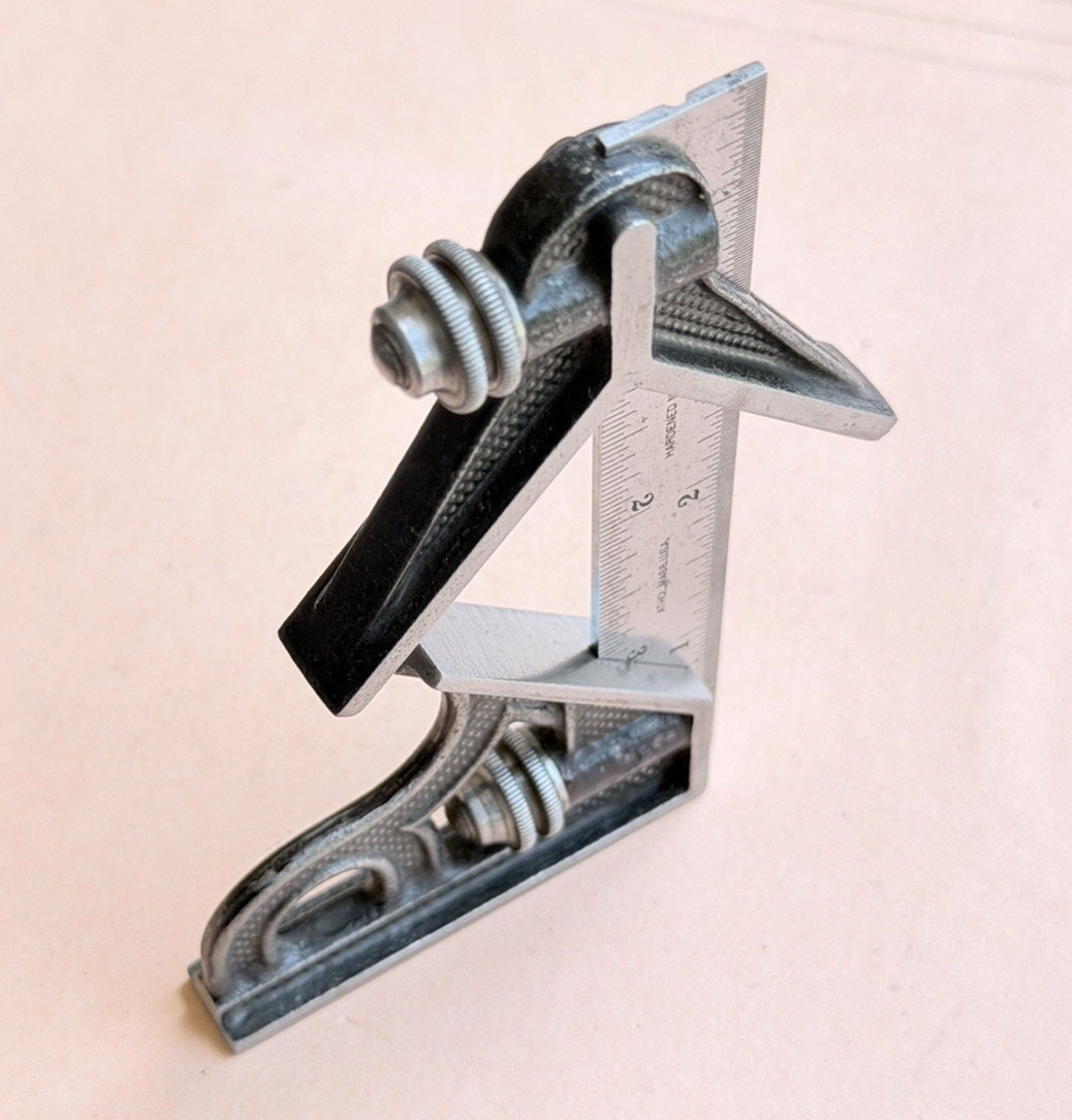 STARRETT No.11 4″ Long Blade Combination Square with Square & Center Heads. USA