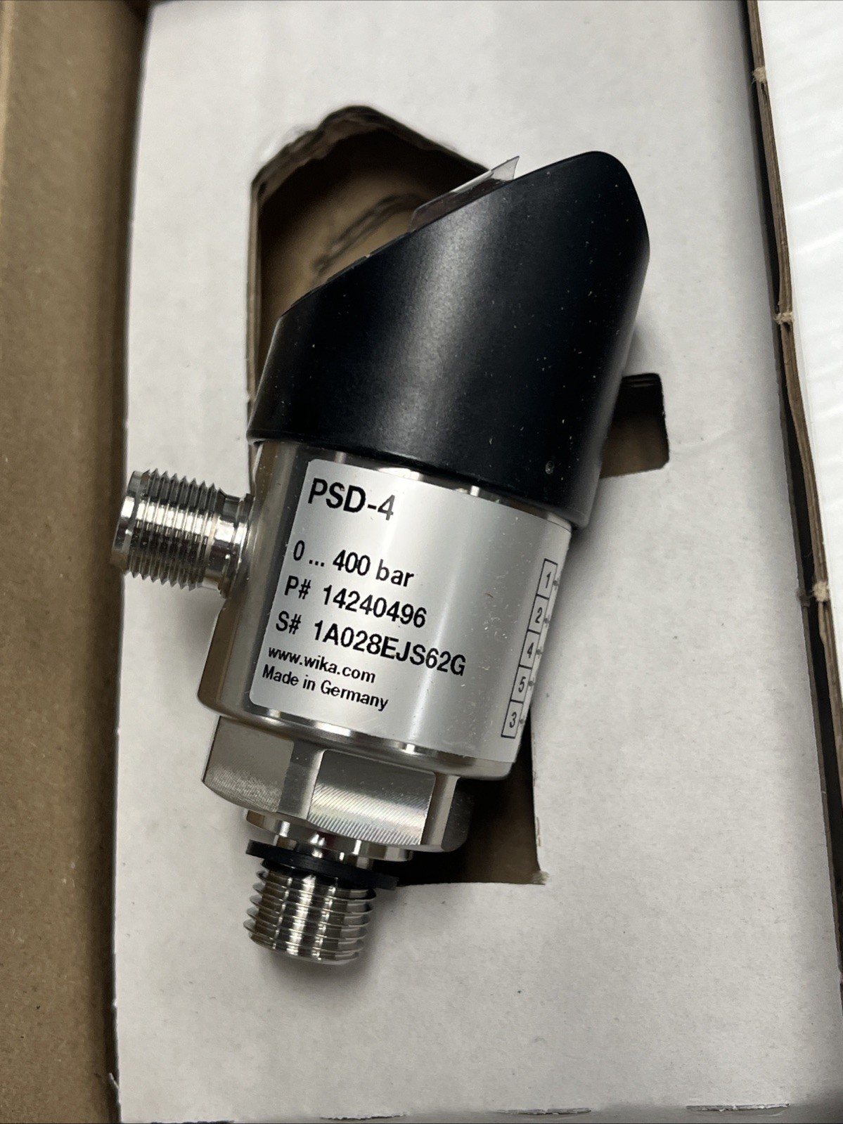 Wika PSD-4 Part number 14240496 Pressure Sensor 0 … 400bar 15…35V 4-20 mA