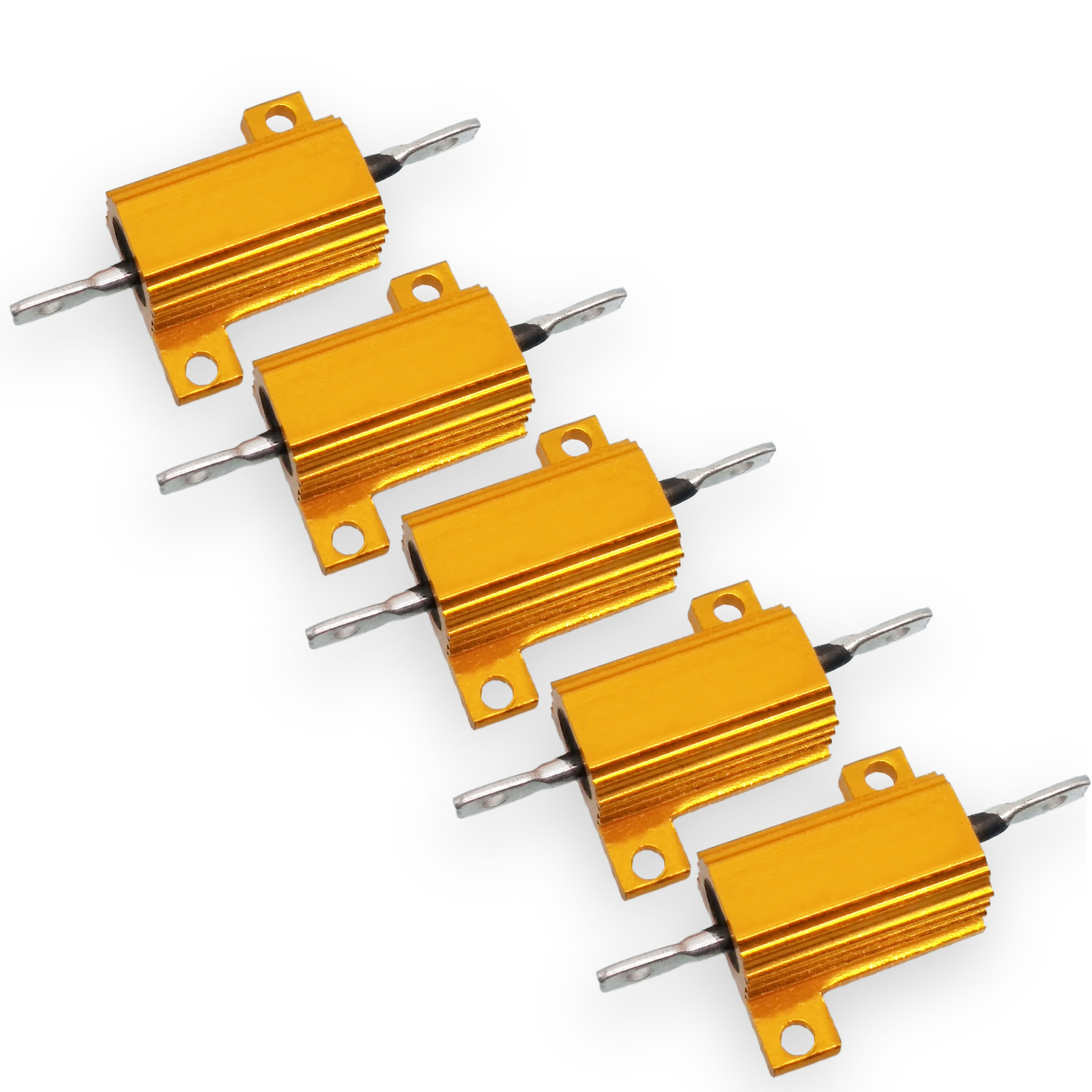US Stock 5x 100 ohm 100R 10W Watt Aluminum Housed Metal Case Wirewound Resistors
