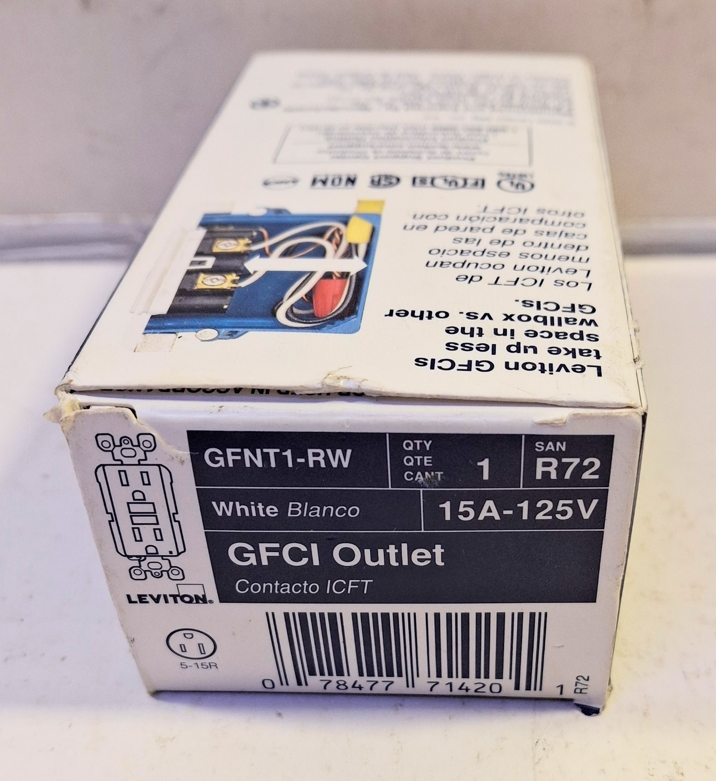 1 NEW LEVITON GFNT1-RW GFCI OUTLET NIB ***MAKE OFFER***