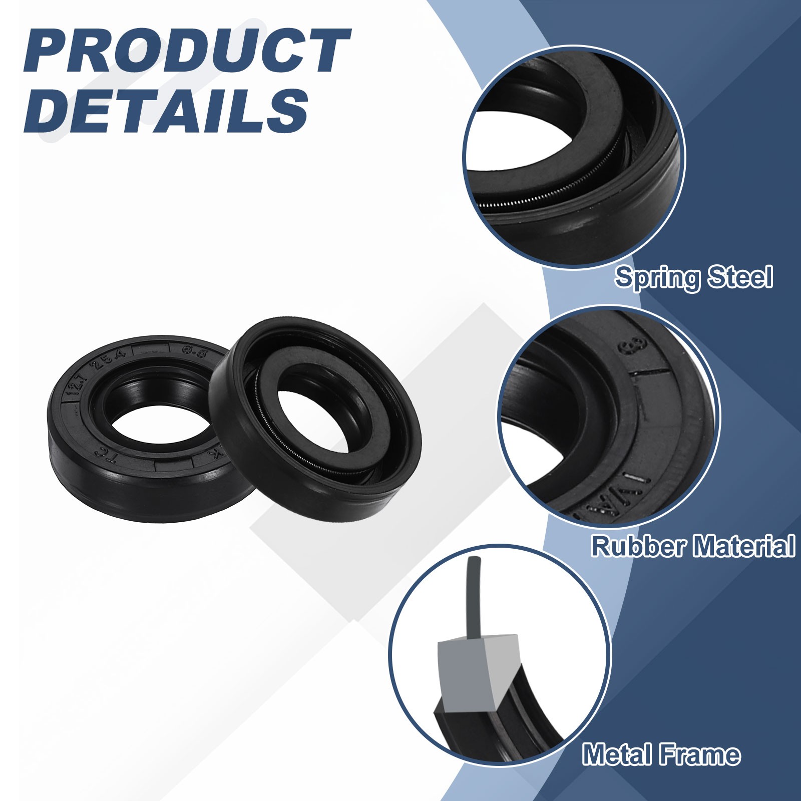 2Pcs Oil Seal 0.5″x1″x0.26″ TC Nitrile Rubber Double Lip Cover)