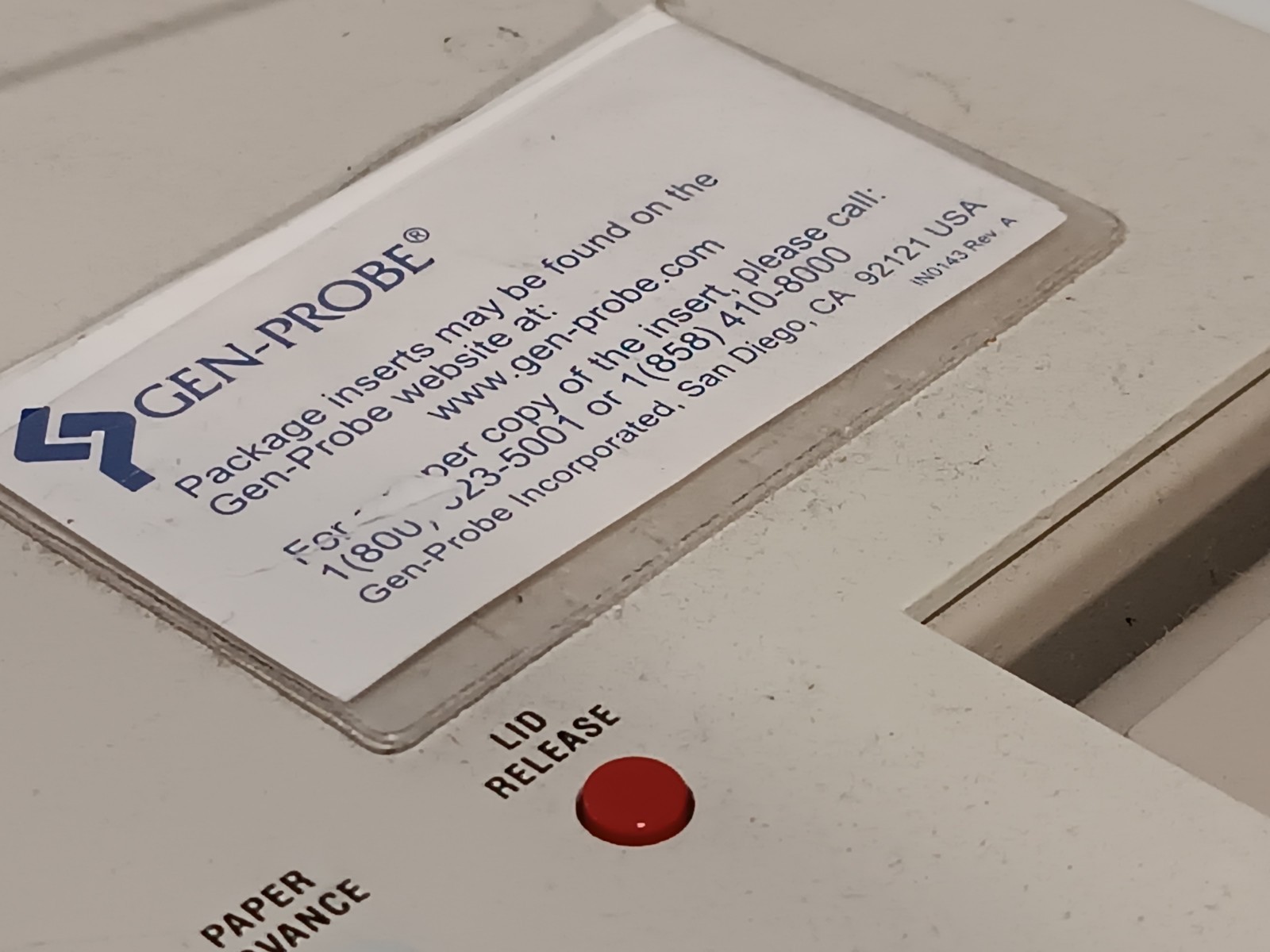 Gen‑Probe LEADER 50 luminometer analyzer w/ printer, 110V, as shown in pics